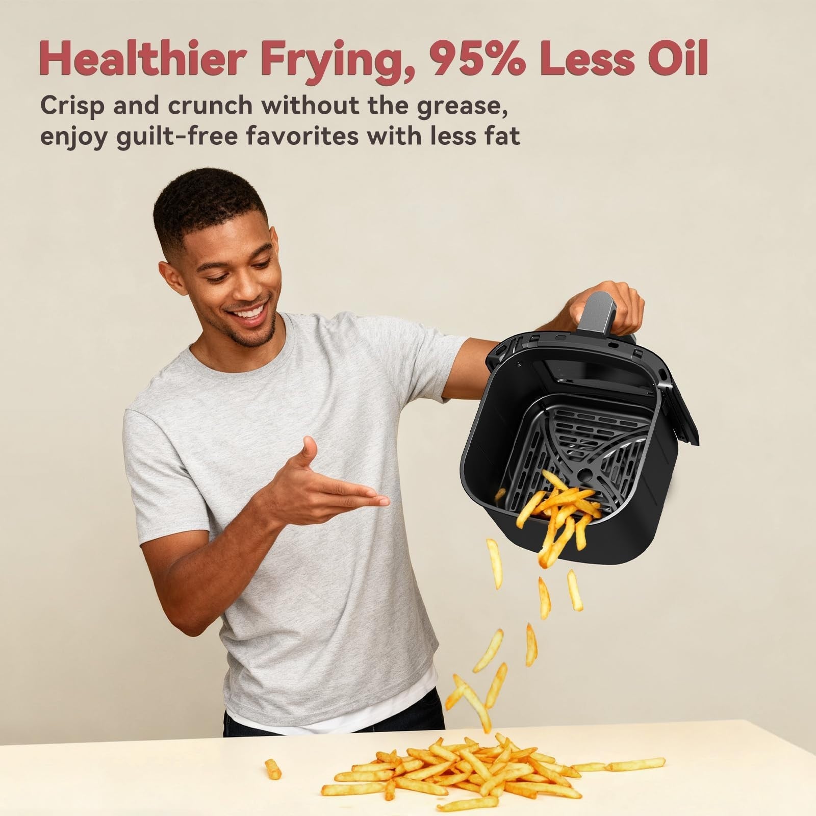 6 Qt Air Fryer with Viewing Window, 12 Cooking Presets, 1700W, Nonstick Basket5