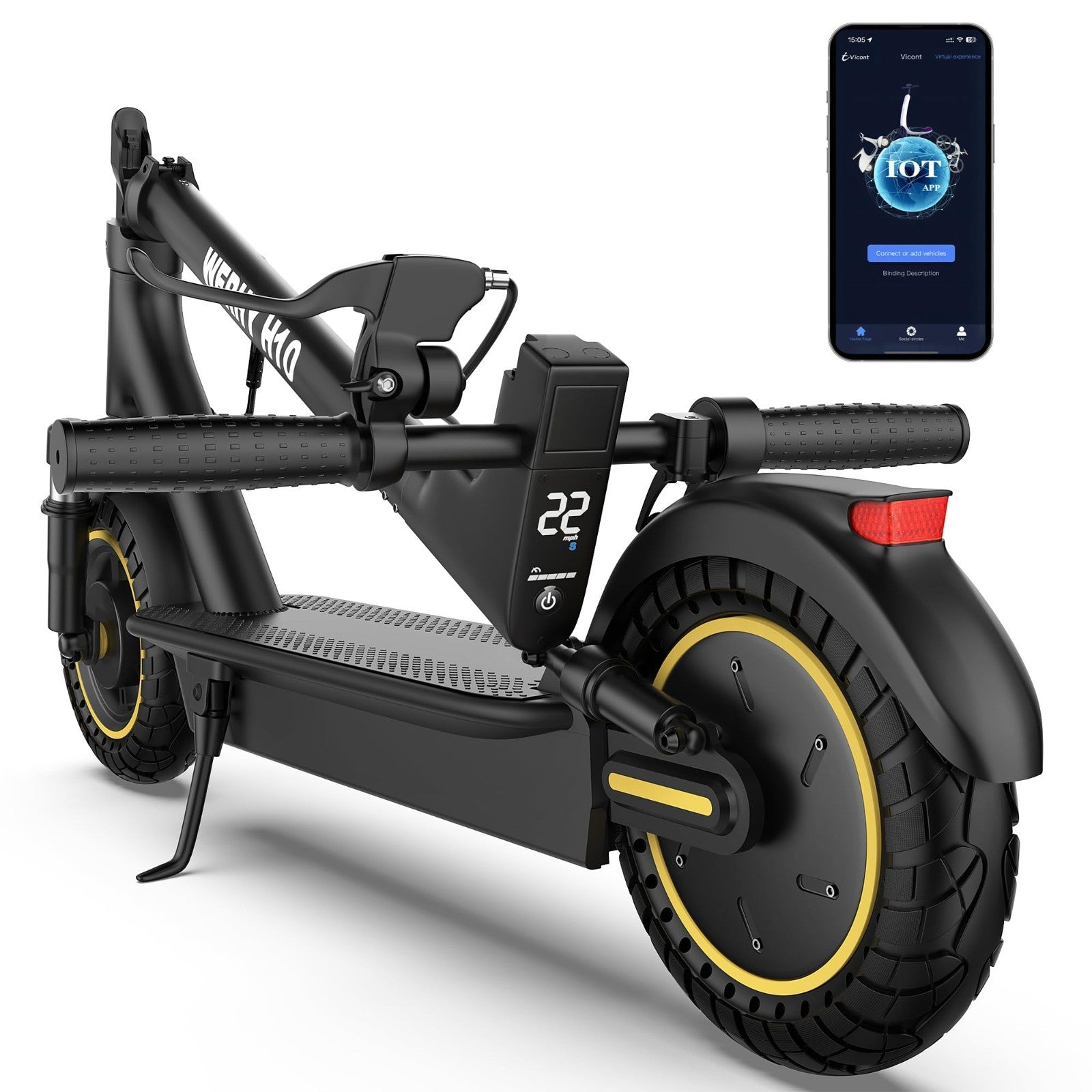 Powerful 500W Electric Scooter, 19MPH Speed, 16-27 Miles Range, Folding E-Scoote1