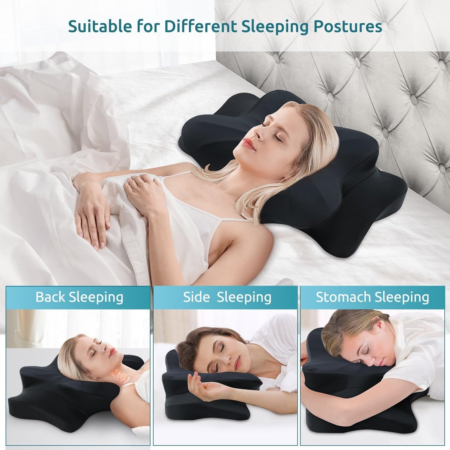 Ergonomic Memory Foam Cervical Pillow for Neck Pain Relief   Sleep Support Pillo2