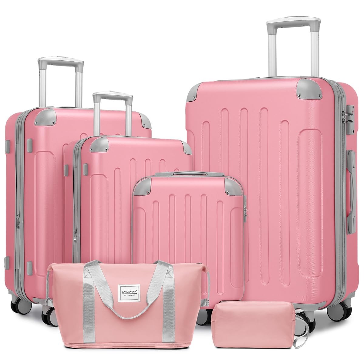 6-Piece Hardshell Luggage Set - Expandable Suitcases with Spinner Wheels, TSA Lo1