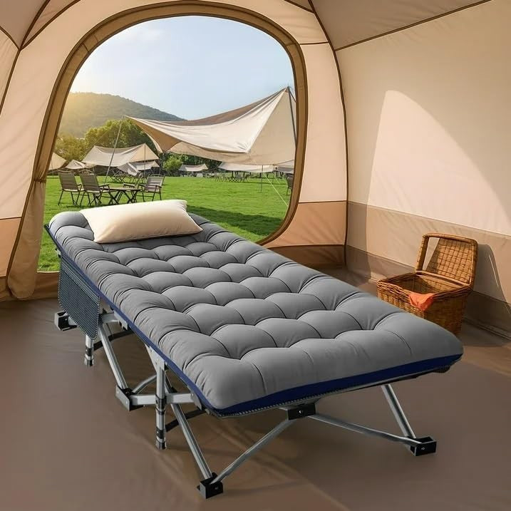 Oversized Folding Camping Cot for Adults   32" Wide, 900LBS Capacity, Includes P8
