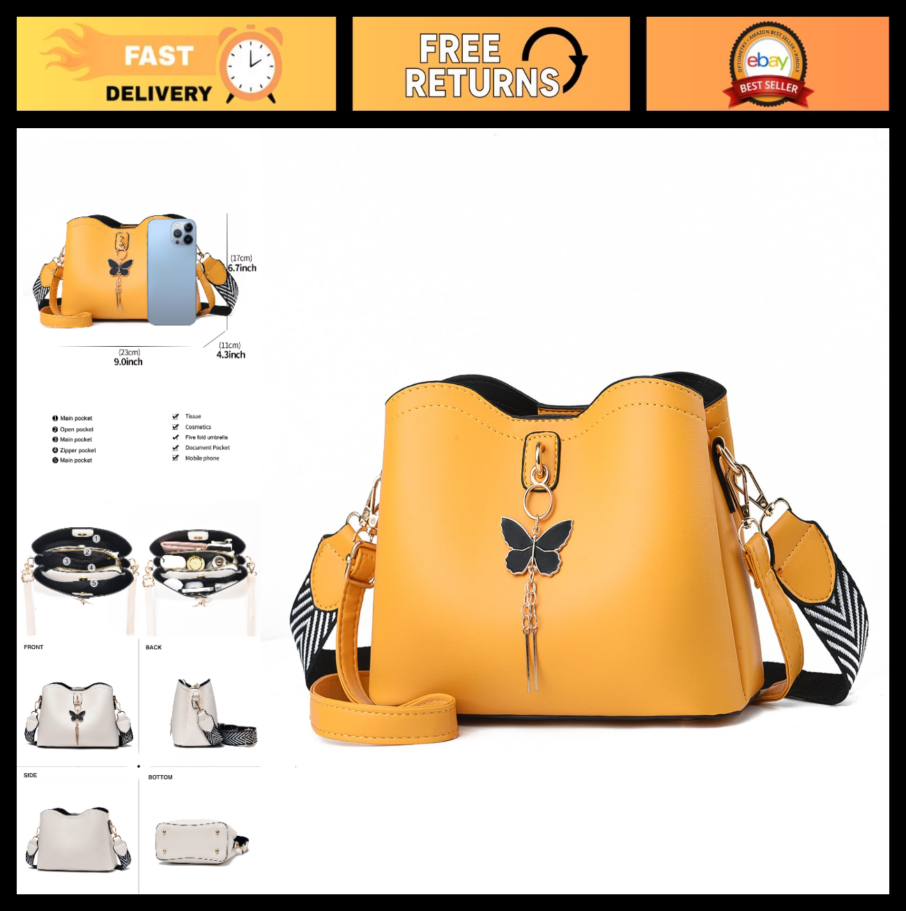 Stylish Lightweight Crossbody Bag for Women & Teens - Fashionable Handbag Purse0