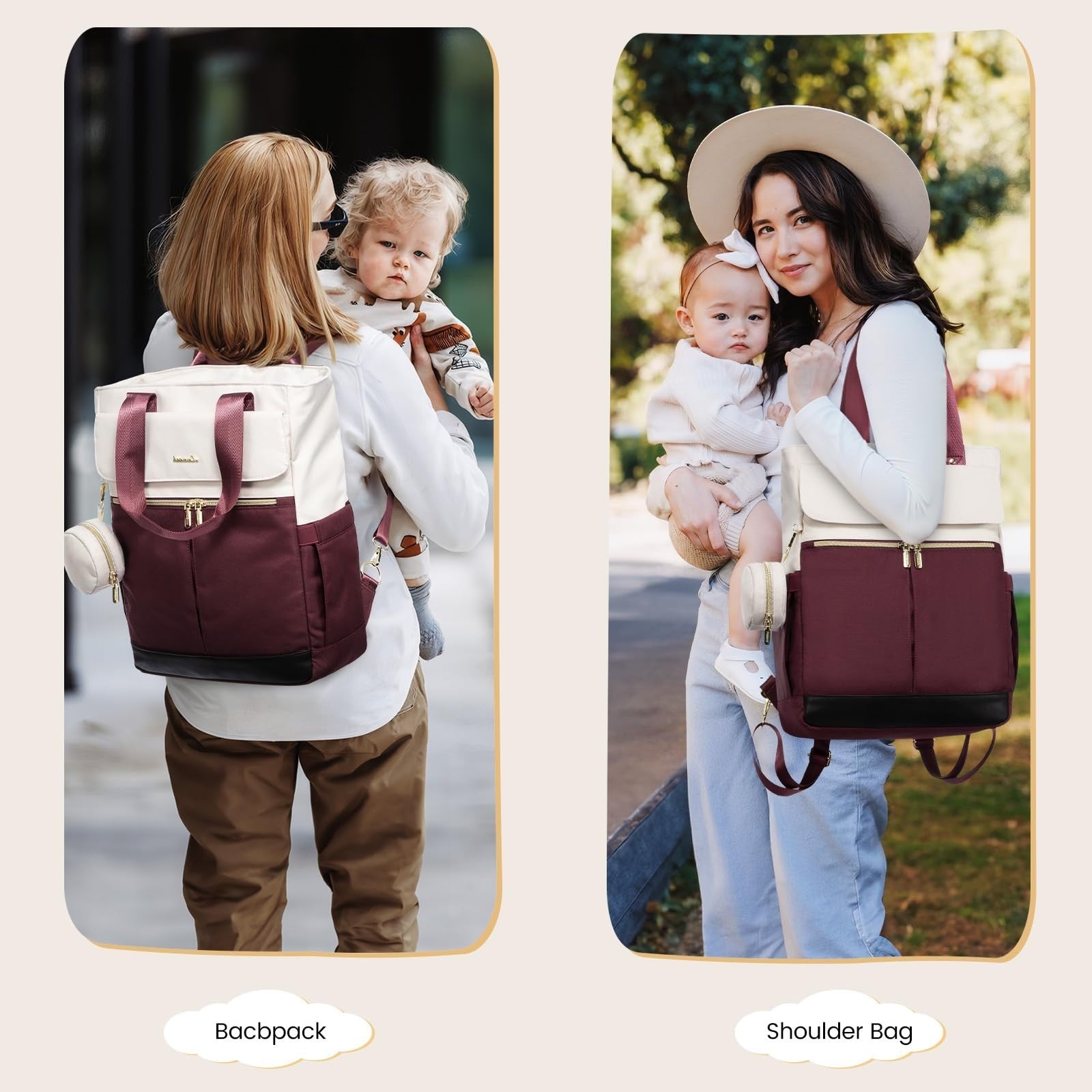 Diaper Bag Backpack Tote with Insulated Pockets & Changing Pad   Stylish & Funct2