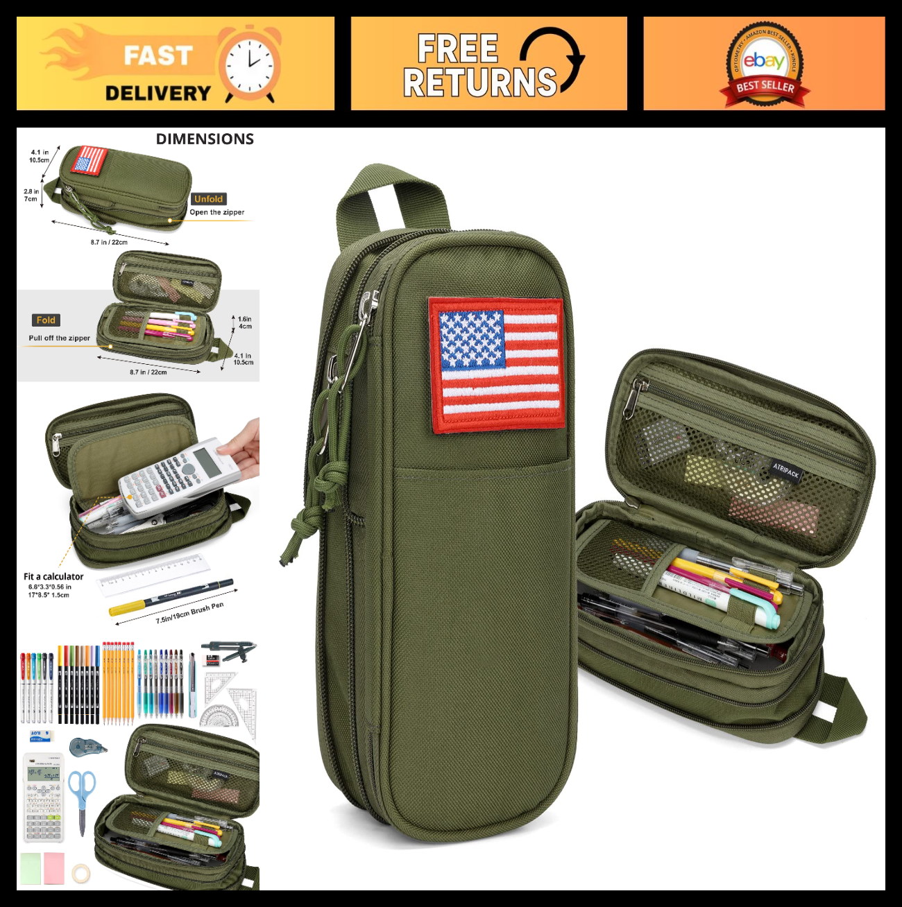 Large Capacity Pencil Case   Tactical Storage Pouch for Markers & Tools   School0