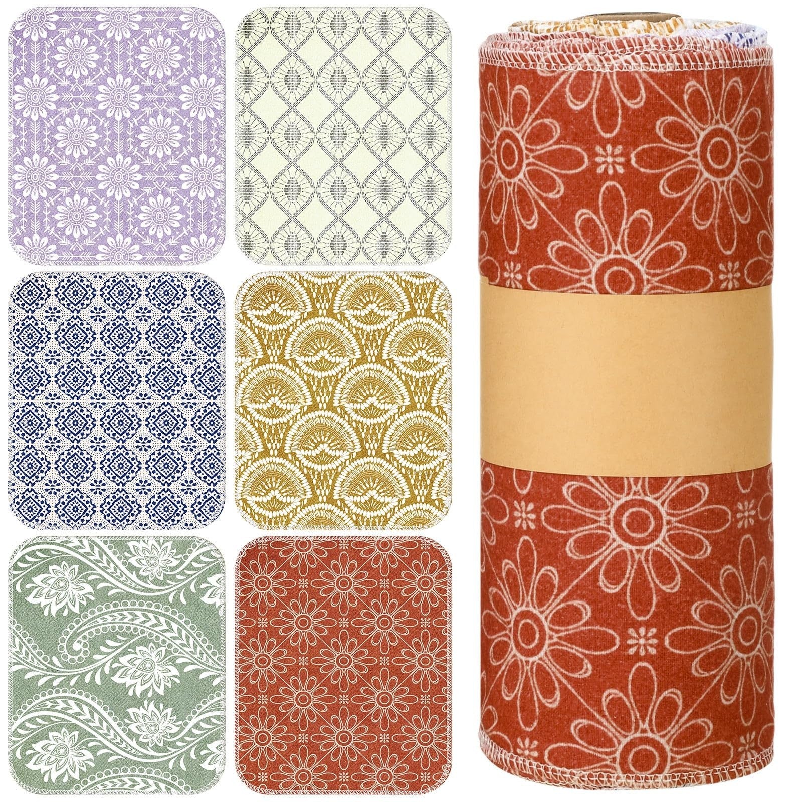 30 Pcs Reusable Paper Towels | Washable Cloth Kitchen & Bathroom Supplies, Soft0