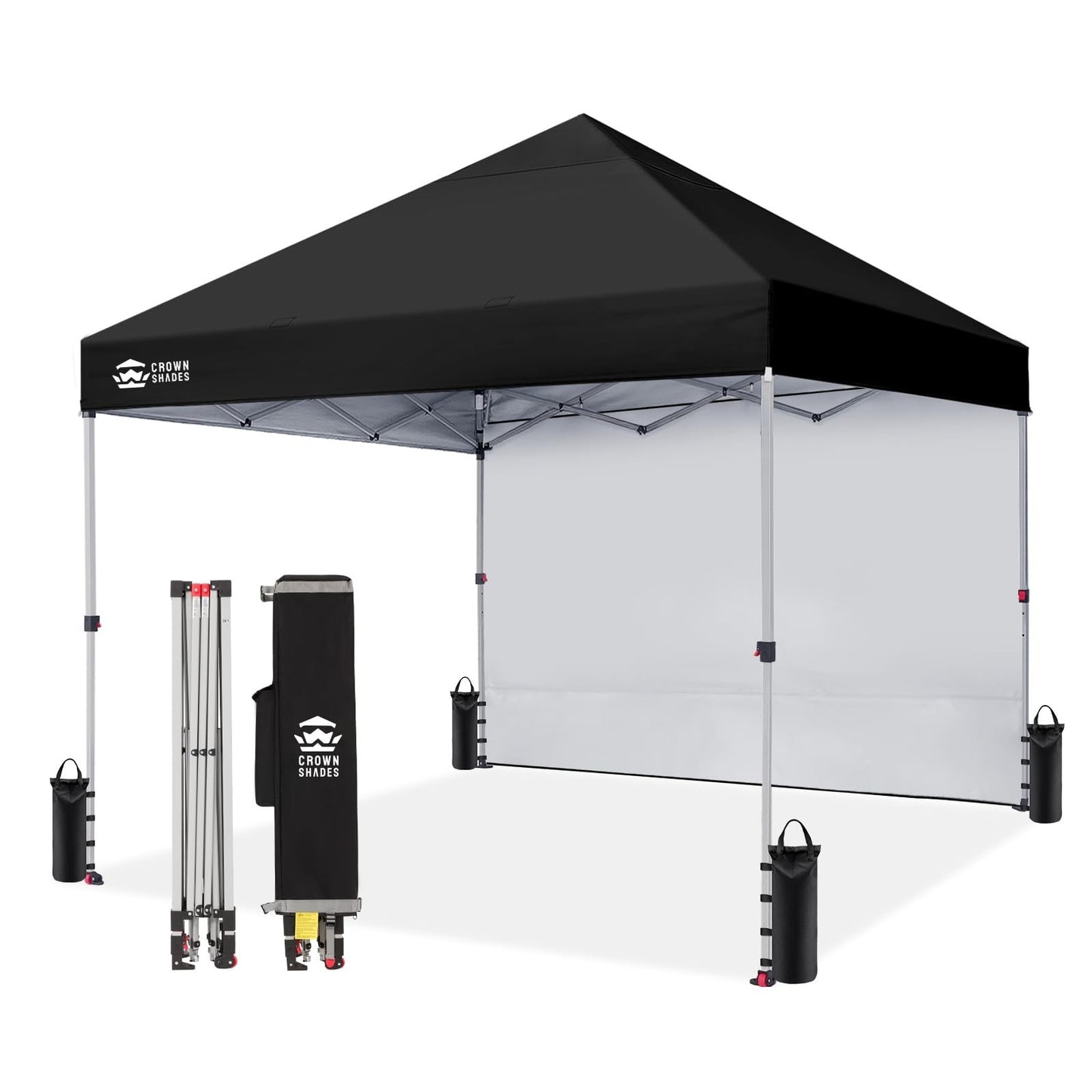 8x8 Pop Up Canopy Tent with Side Wall   Easy Setup Outdoor Gazebo, Beach Shade,1