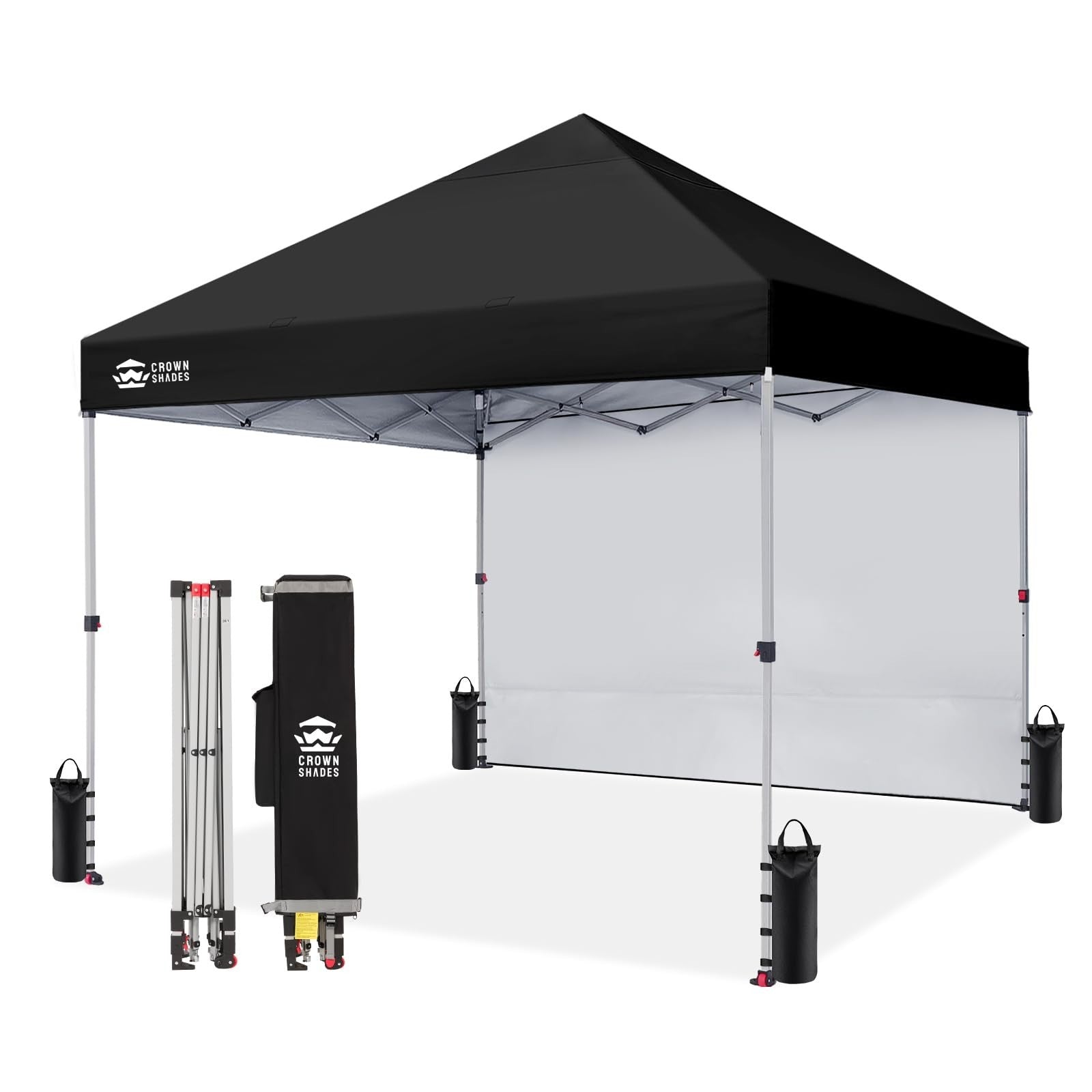 8x8 Pop Up Canopy Tent with Side Wall   Easy Setup Outdoor Gazebo, Beach Shade,1