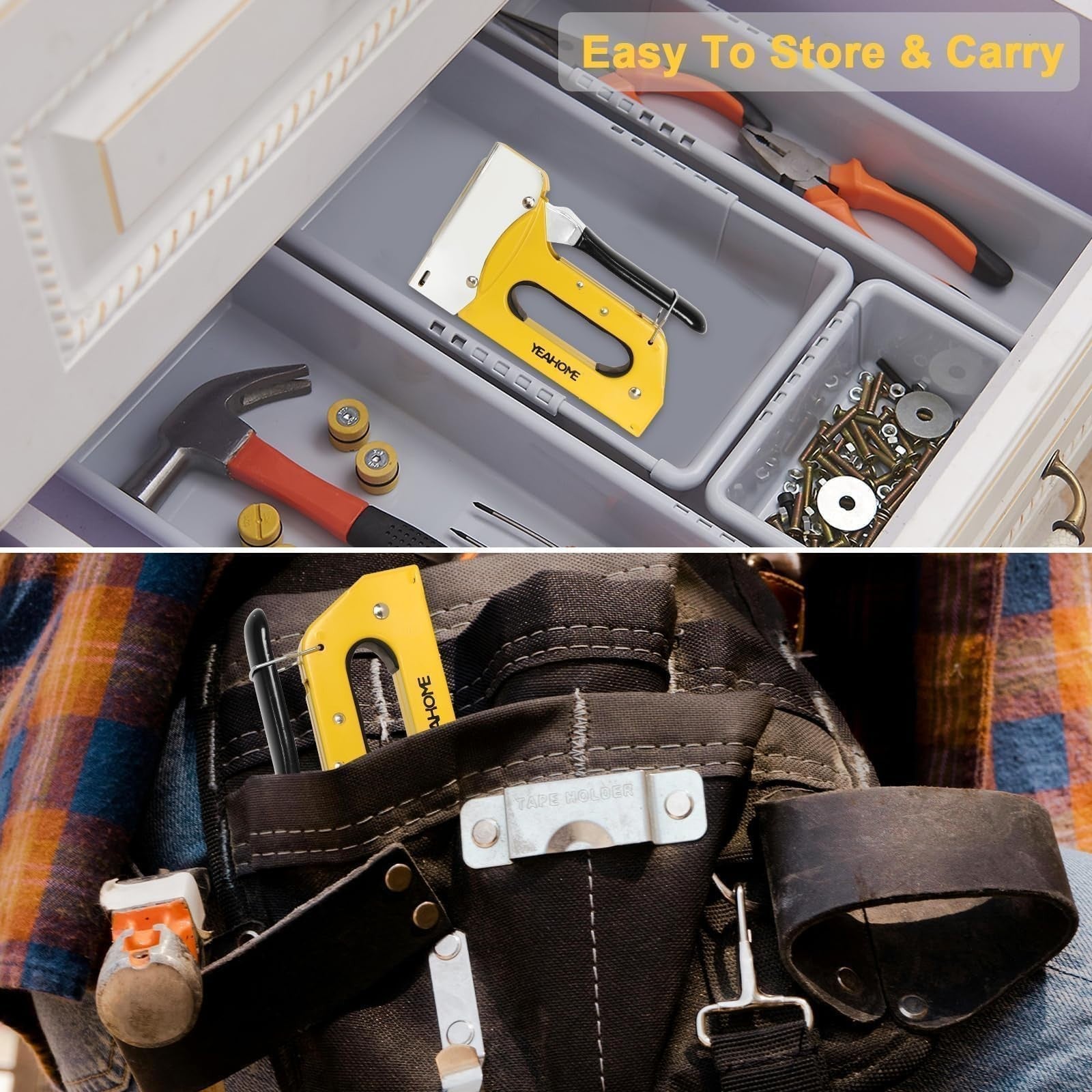 Heavy Duty Staple Gun Kit with 6000 T50 Staples   Manual Upholstery Tool for DIY5