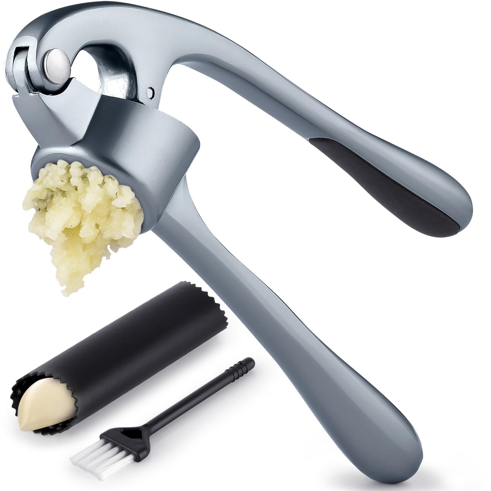 Premium Garlic Press Set   Rust Proof Mincer Tool, Easy Squeeze, Ergonomic Handl1