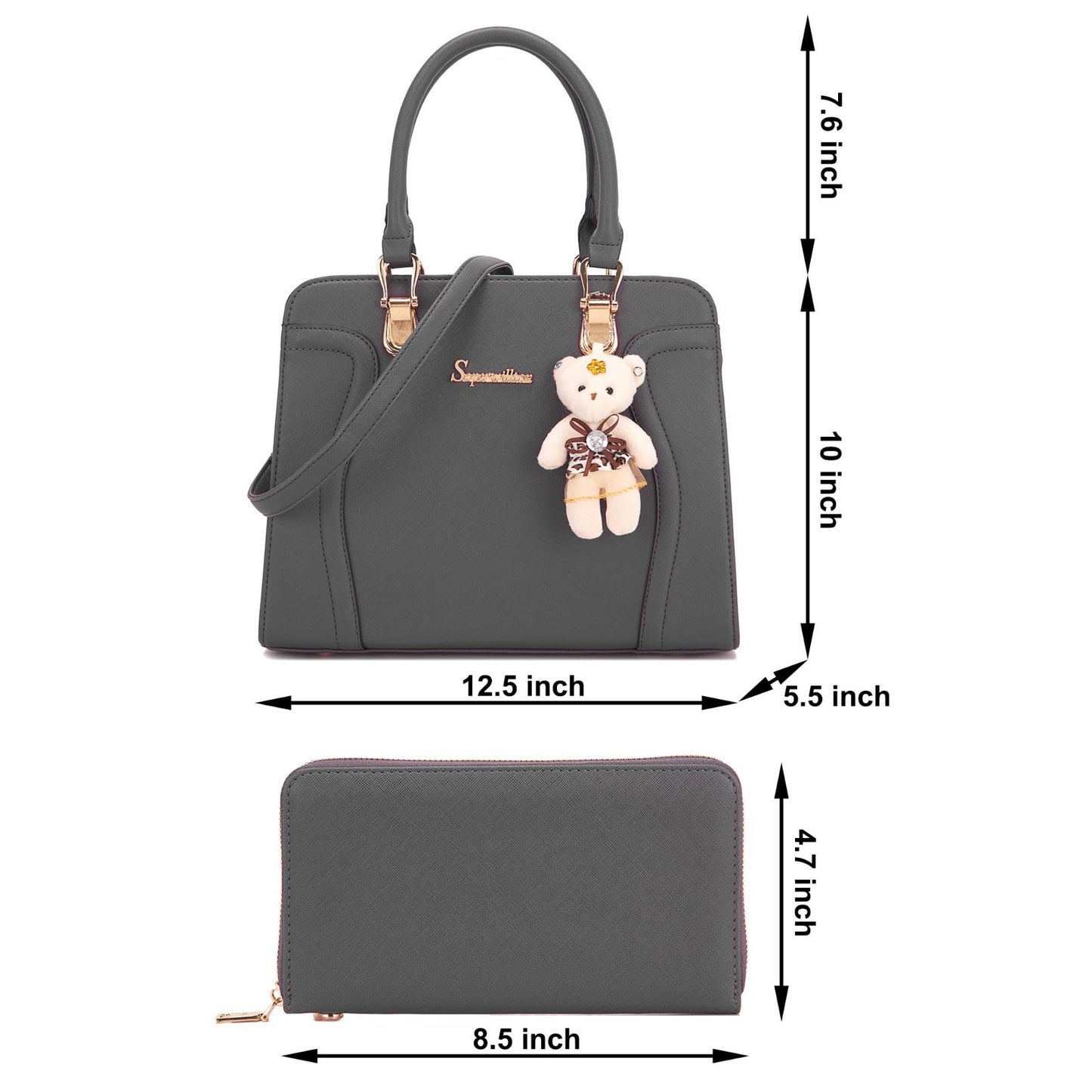 Stylish Women's 3-Piece Handbag Set - Shoulder Bag, Satchel & Wallet - Fashion P4