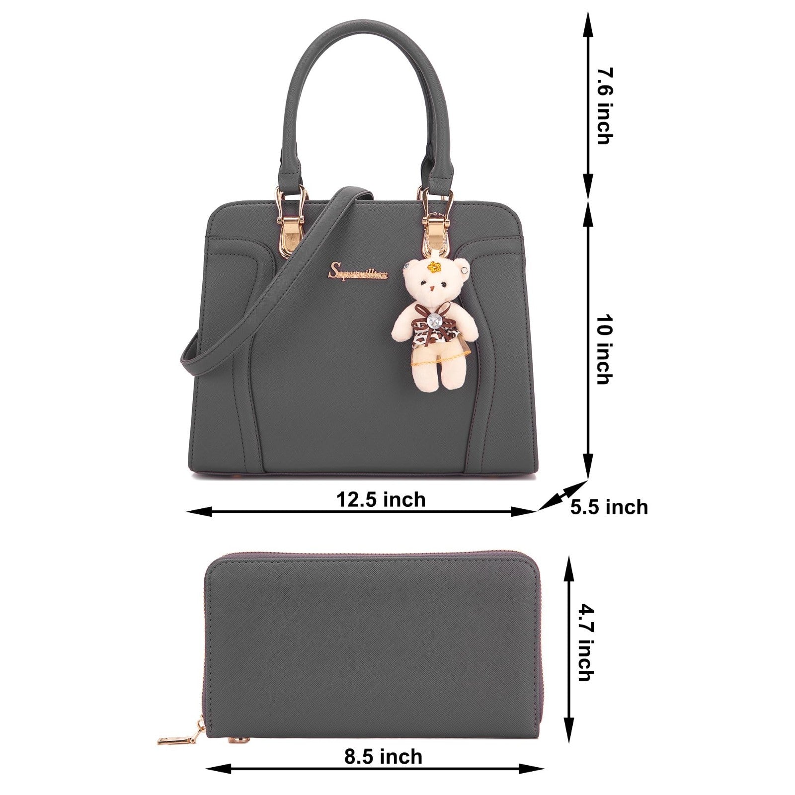 Stylish Women's 3-Piece Handbag Set - Shoulder Bag, Satchel & Wallet - Fashion P4