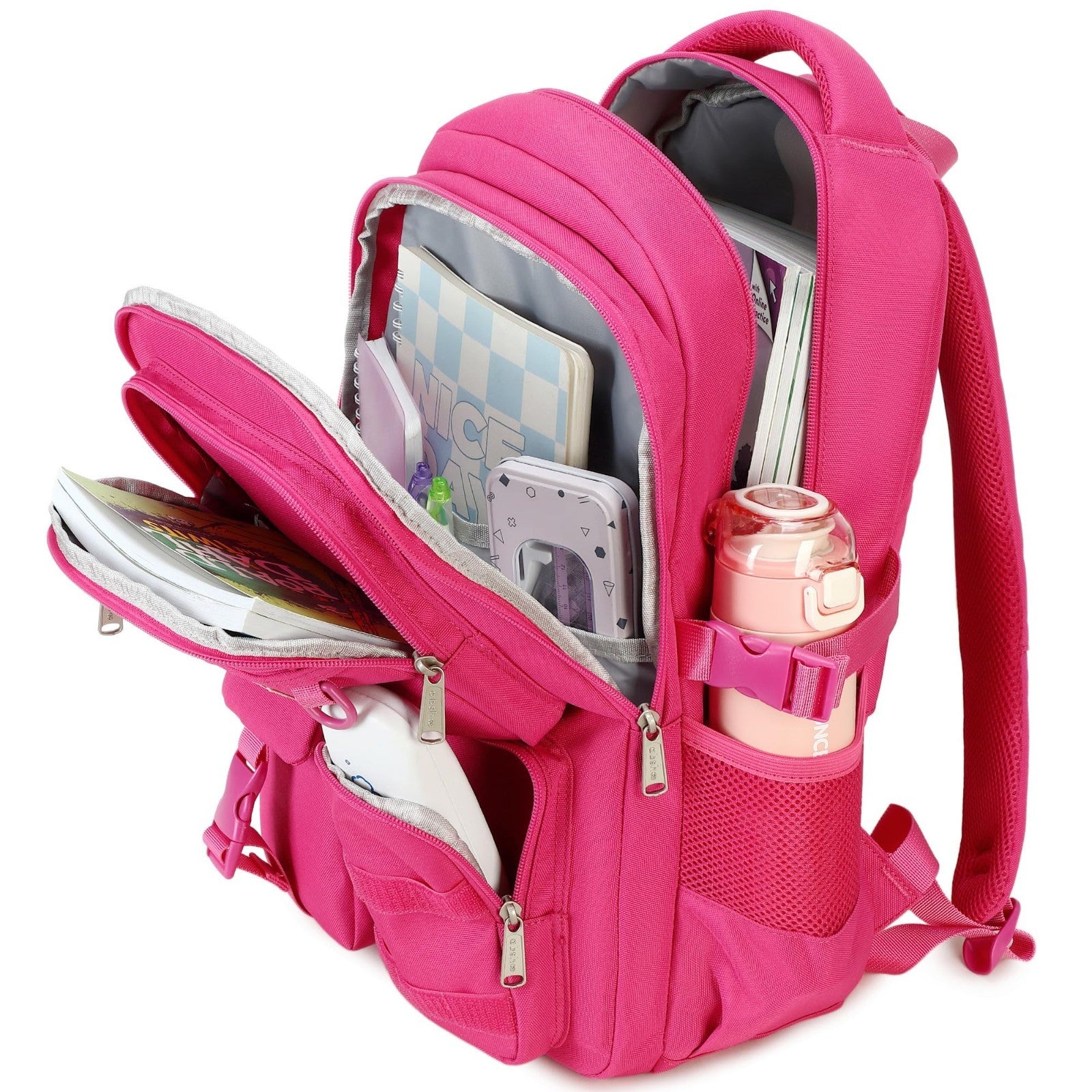 Large Heavy Duty School Backpack   Multi Pocket Casual Travel Bookbag for Colleg4