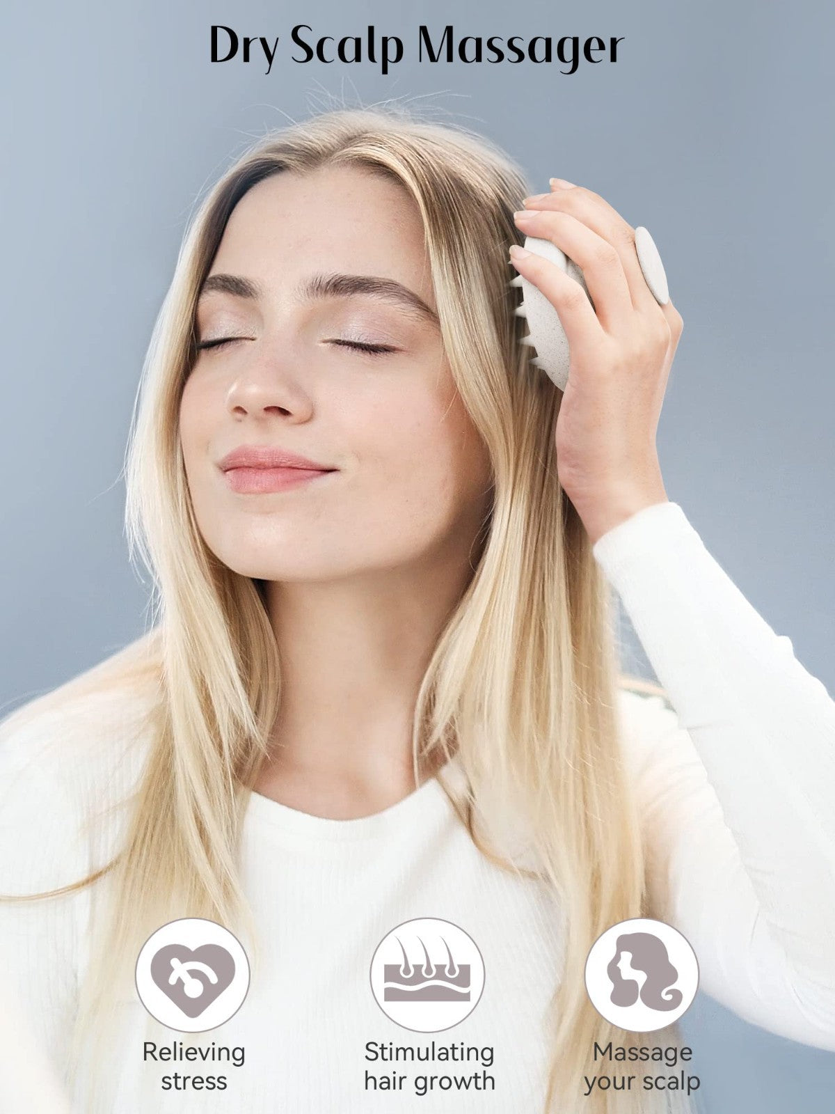 Scalp Massager Brush for Hair Growth, Soft Silicone Shampoo Scrubber, Dandruff R3