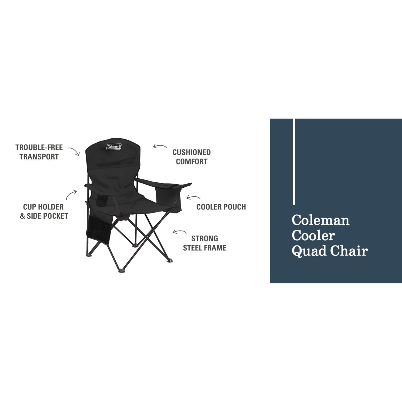 Portable Camping Chair with Cooler, Cushioned Seat, Side Pockets & Cup Holder  7
