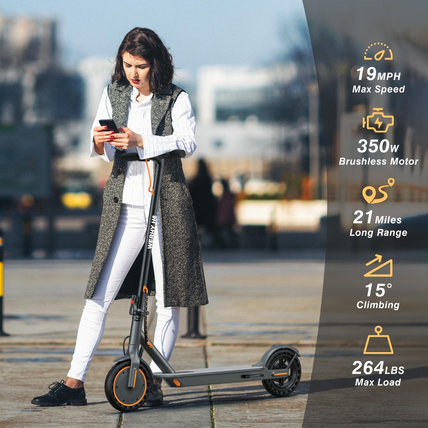 Powerful Electric Scooter 500W/350W Motor, 19MPH Speed, 16-27 Miles Range, Foldi1