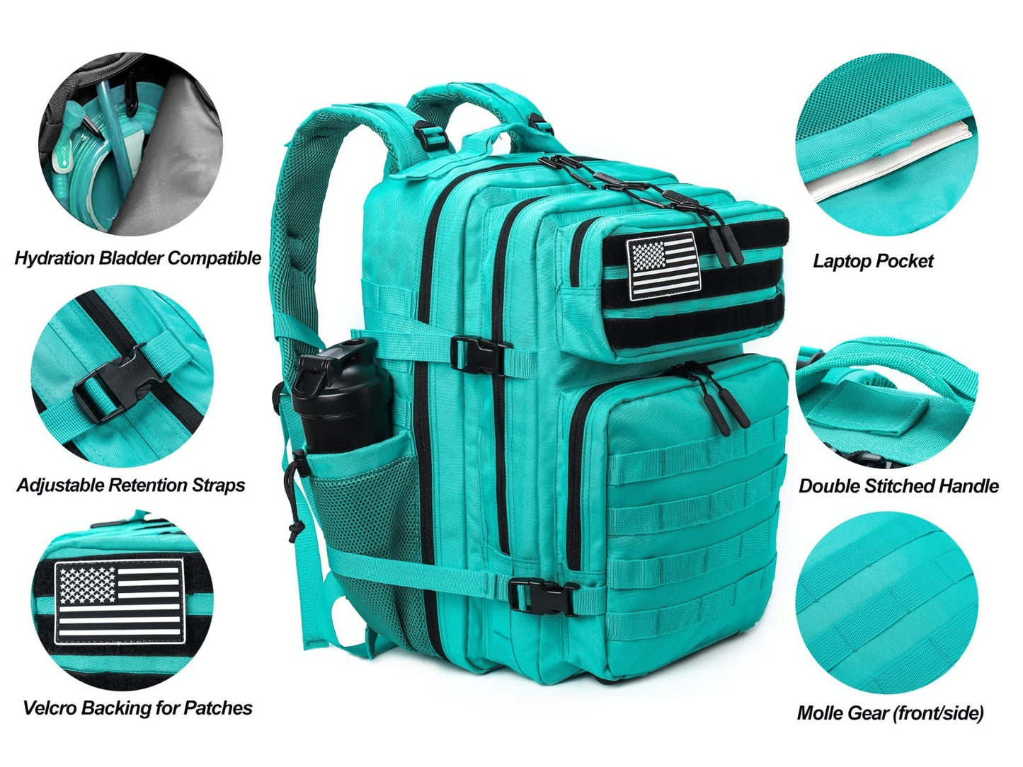 45L Military Tactical Backpack   Large Assault Pack Rucksack with Molle System  5