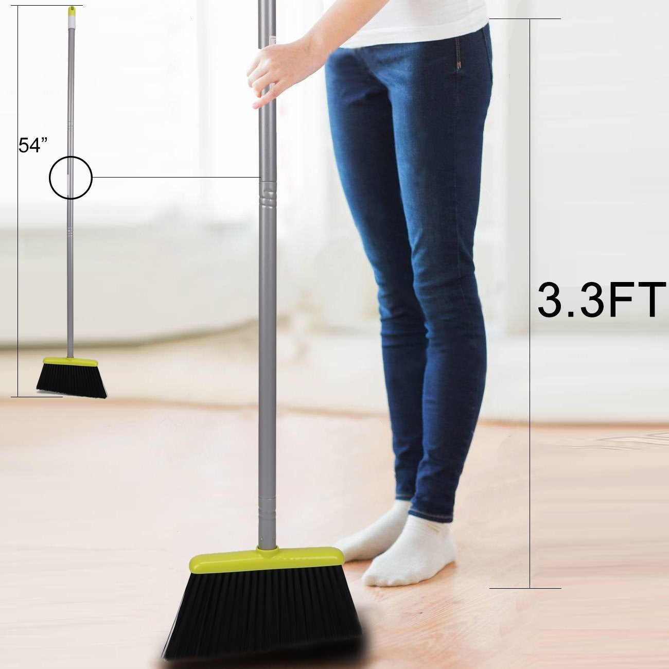 Broom and Dustpan Set with Long Handle - Upright Combo for Home & Office Cleanin3
