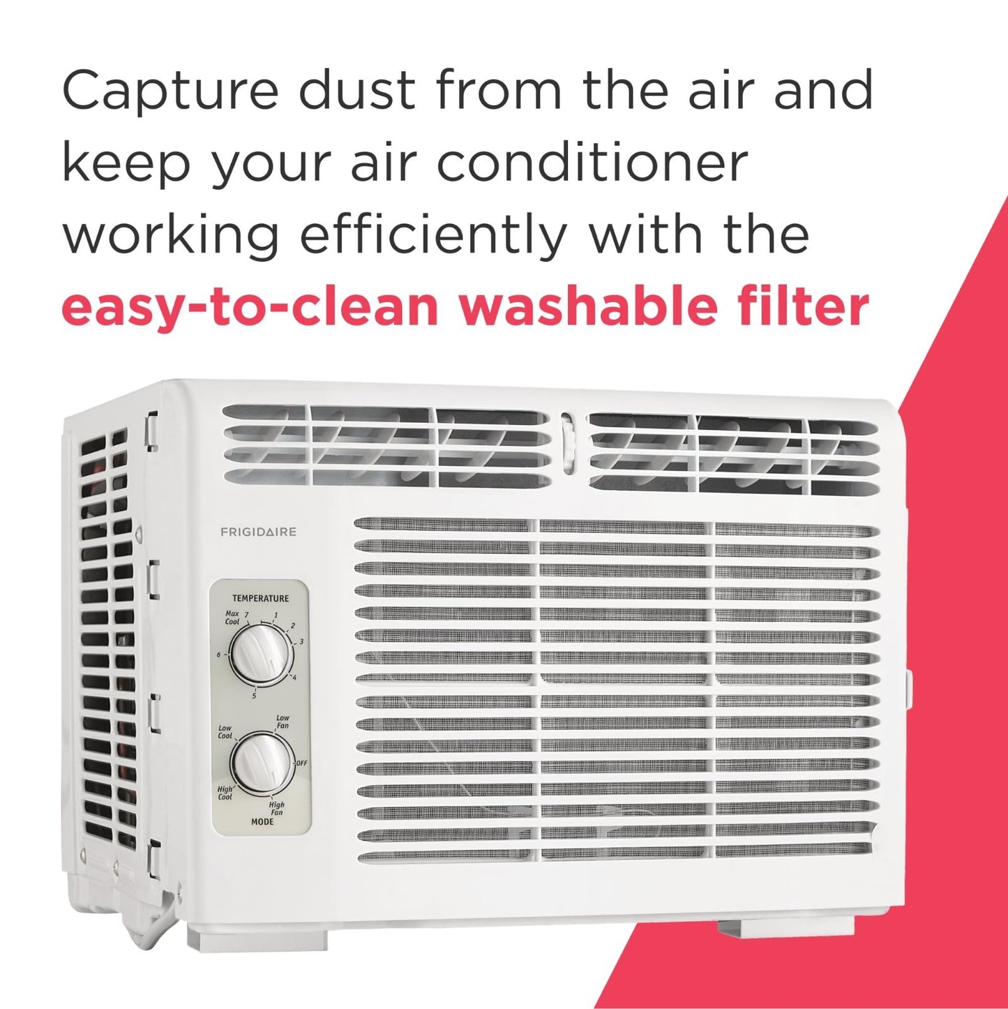 5,000 BTU Window Air Conditioner - Cools 150 Sq. Ft., Quiet, 2 Fan Speeds, Auto7