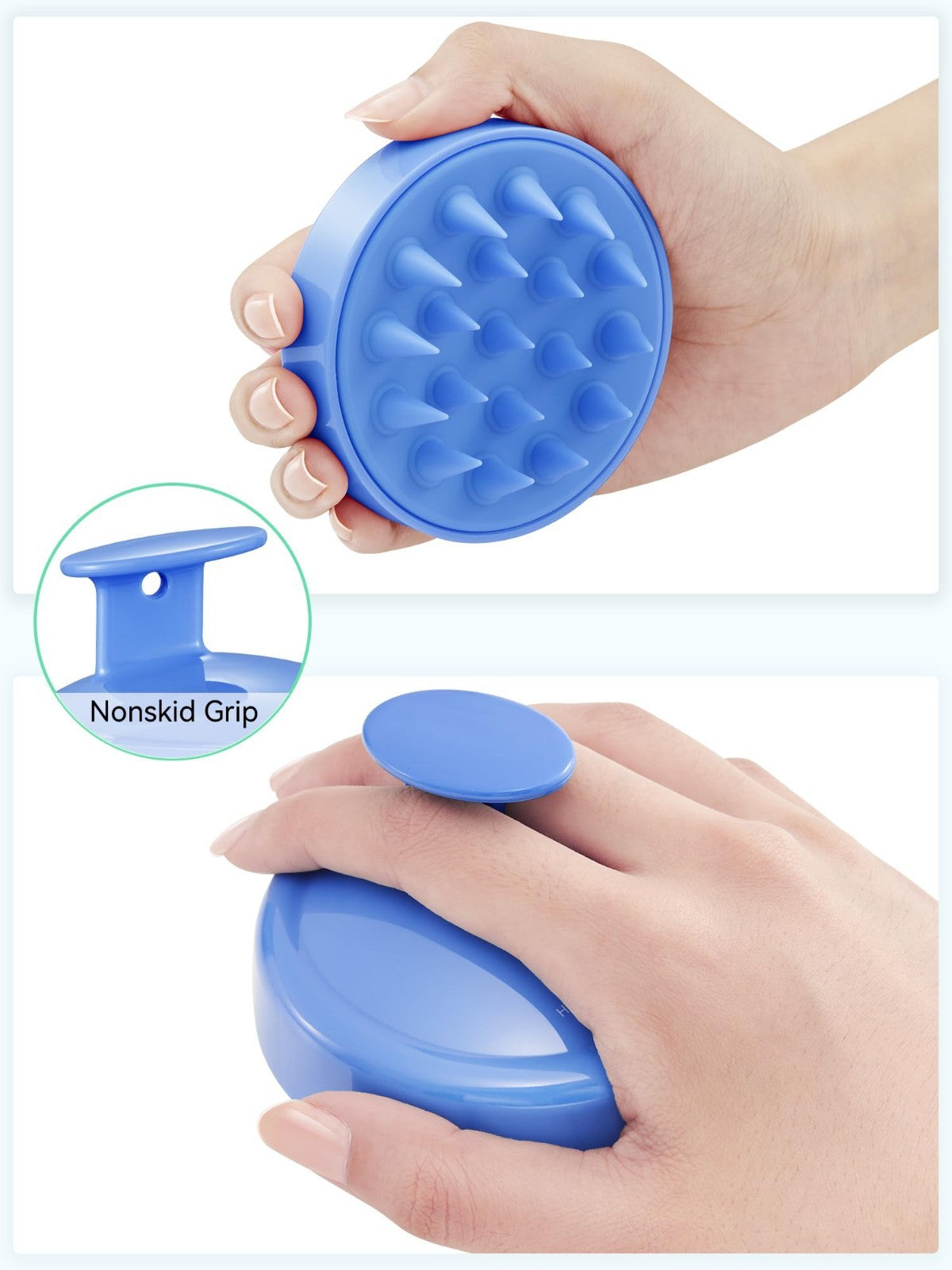 Scalp Massager Brush for Hair Growth & Dandruff Removal   Soft Silicone Bristles2