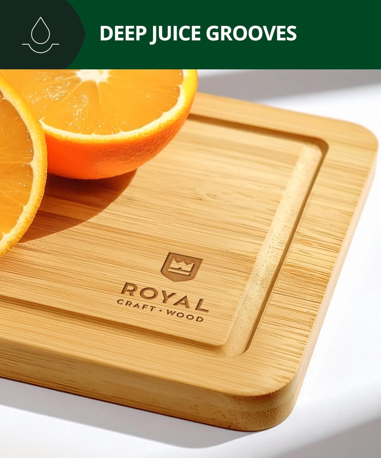 Wooden Cutting Boards Set   Bamboo Meal Prep & Serving Board with Juice Groove,5