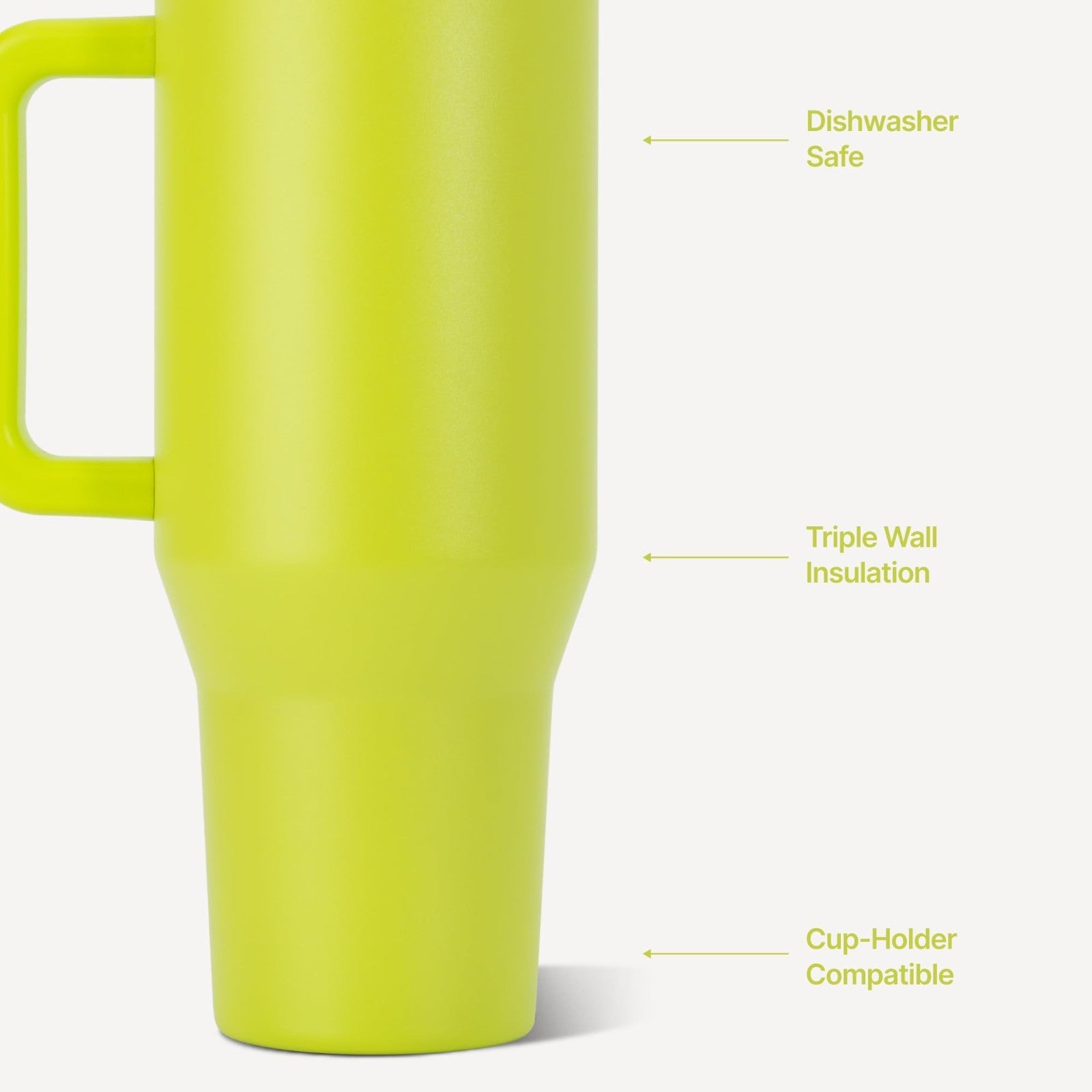40oz Insulated Tumbler with Handle & Straw   HydroJug Style, Lemon Lime Color3