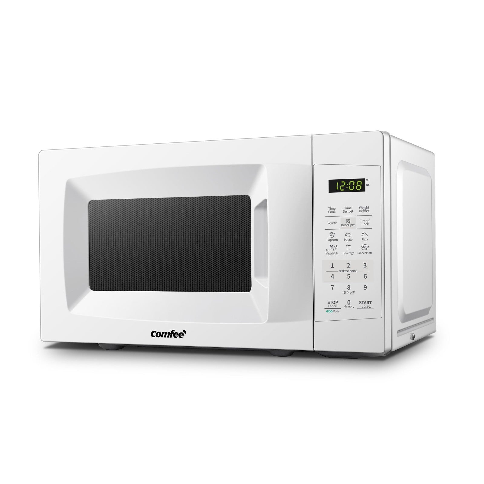 Compact Countertop Microwave Oven 0.7 Cu.Ft 700W Pearl White, ECO Mode, Child Lo1