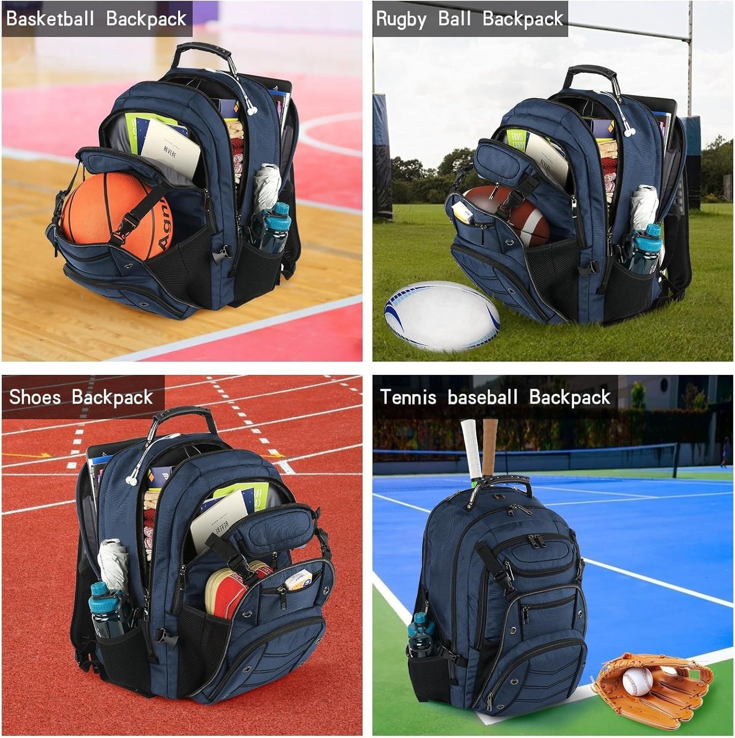 Extra Large 60L Laptop Backpack, TSA Friendly, RFID Anti Theft, Heavy Duty, Blue2