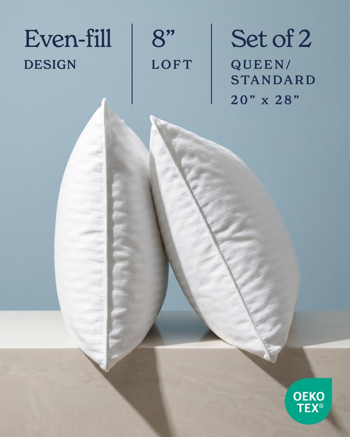 Soft Down Alternative Bed Pillows Set of 2 - Standard/Queen Size, Comfort for Al5