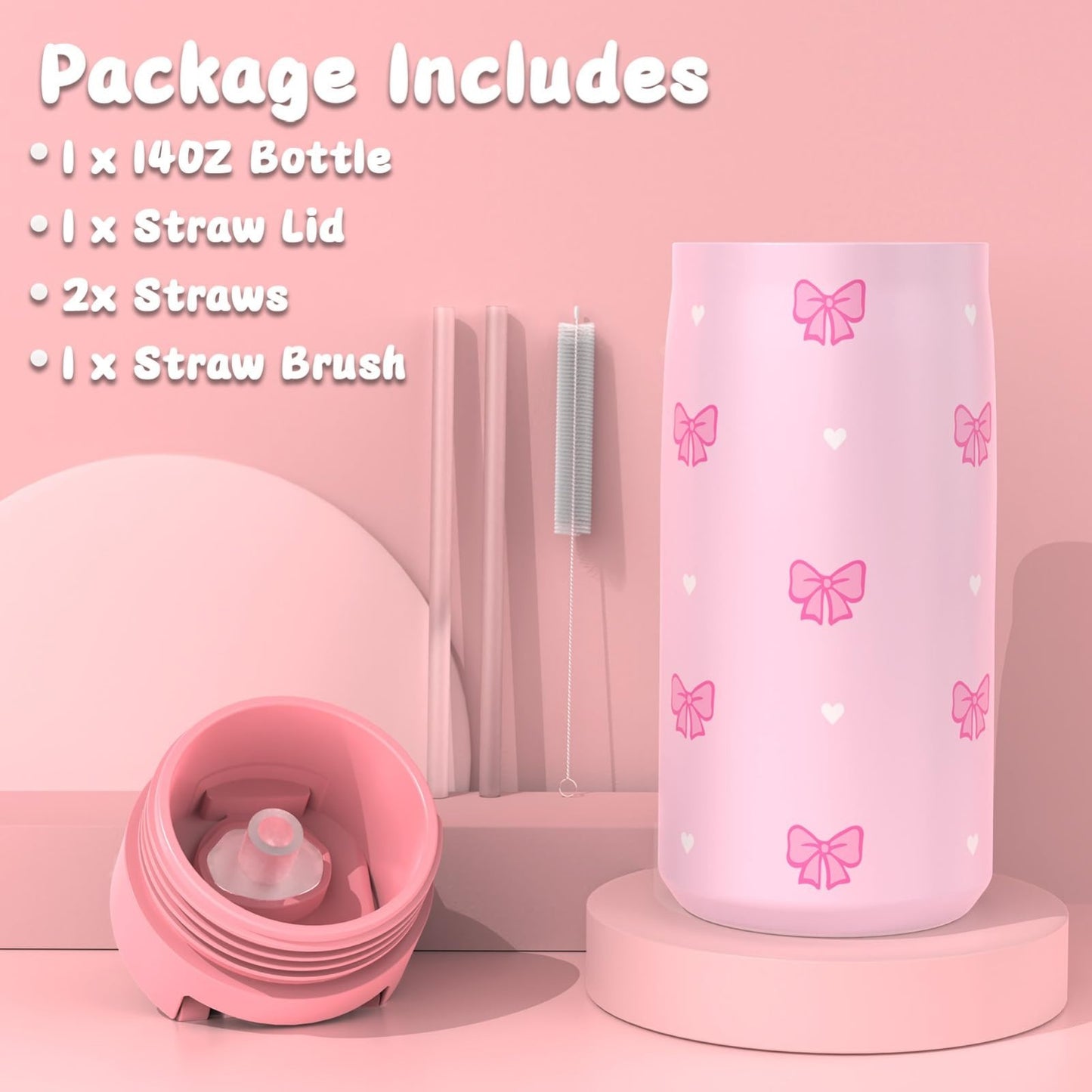 Stylish 4PCS Girls Backpack Set with 14OZ Water Bottle, Lunch Bag & Pencil Case6
