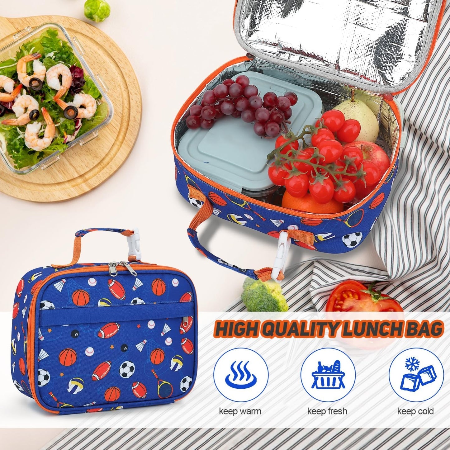 Luminous Boys Backpack Set   3PCS with Lunch Box & Pencil Case, School Gear6