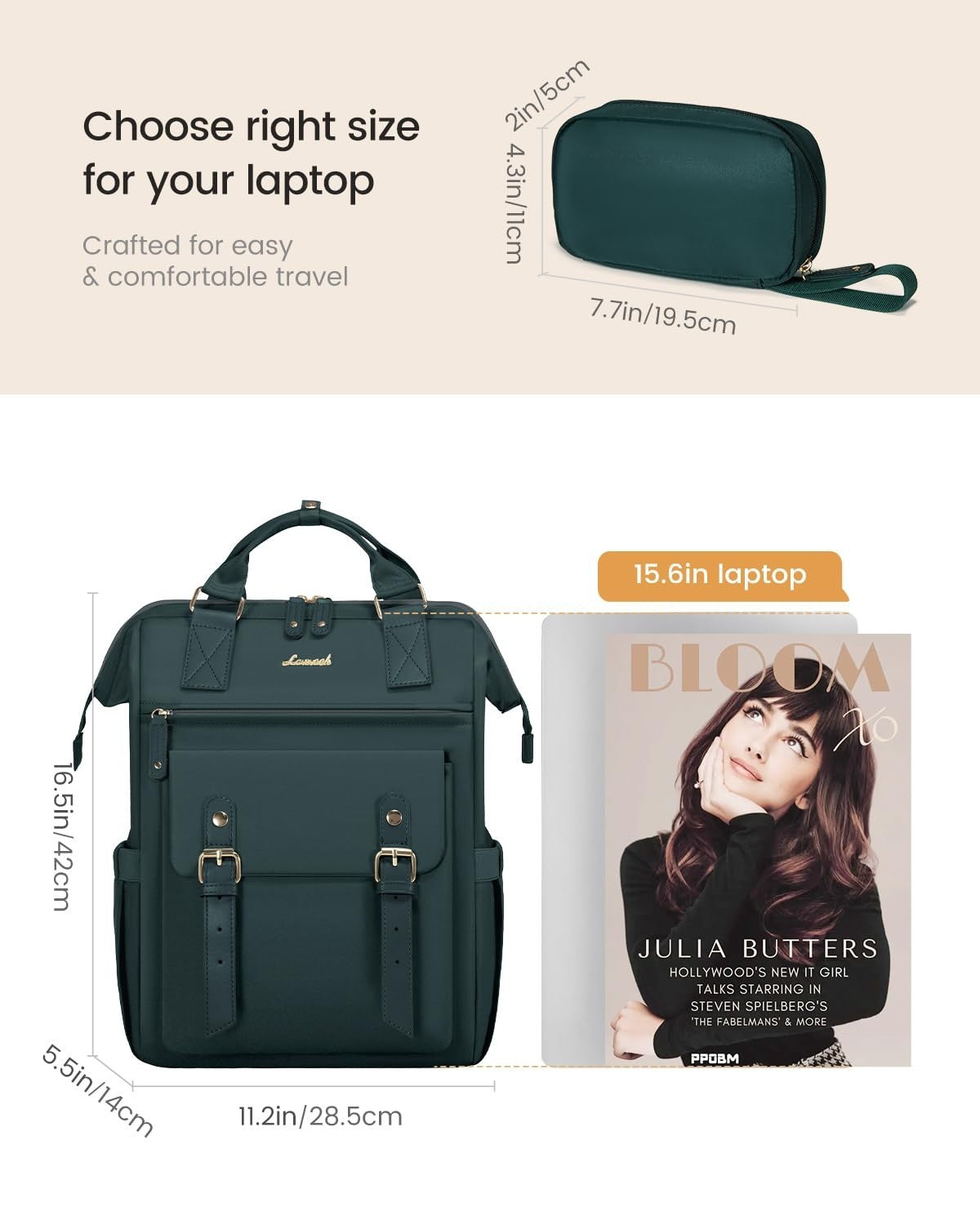 Stylish 15.6" Laptop Backpack for Women   Work, Travel, College, Nurse, Commuter6