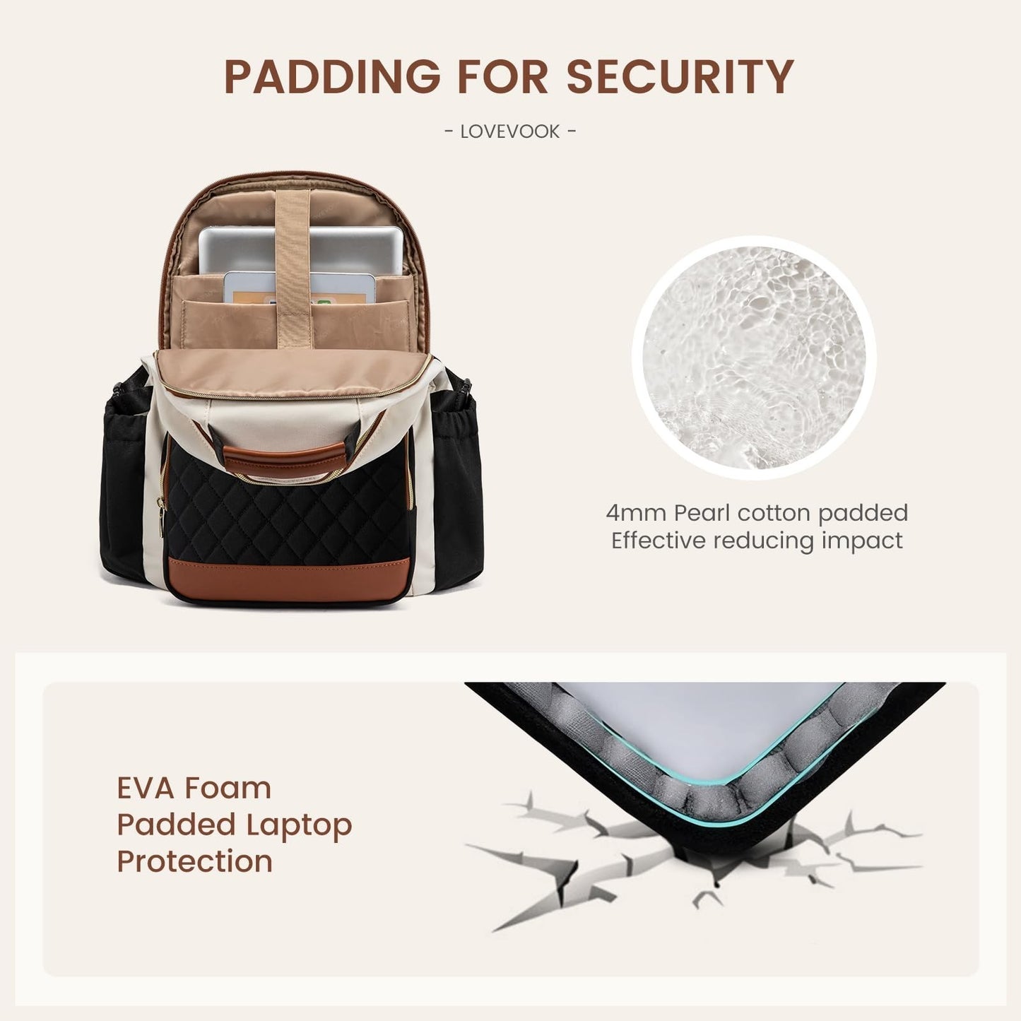 Stylish Leopard Print Laptop Backpack for Women, 15.6" Waterproof Travel Bag, La4