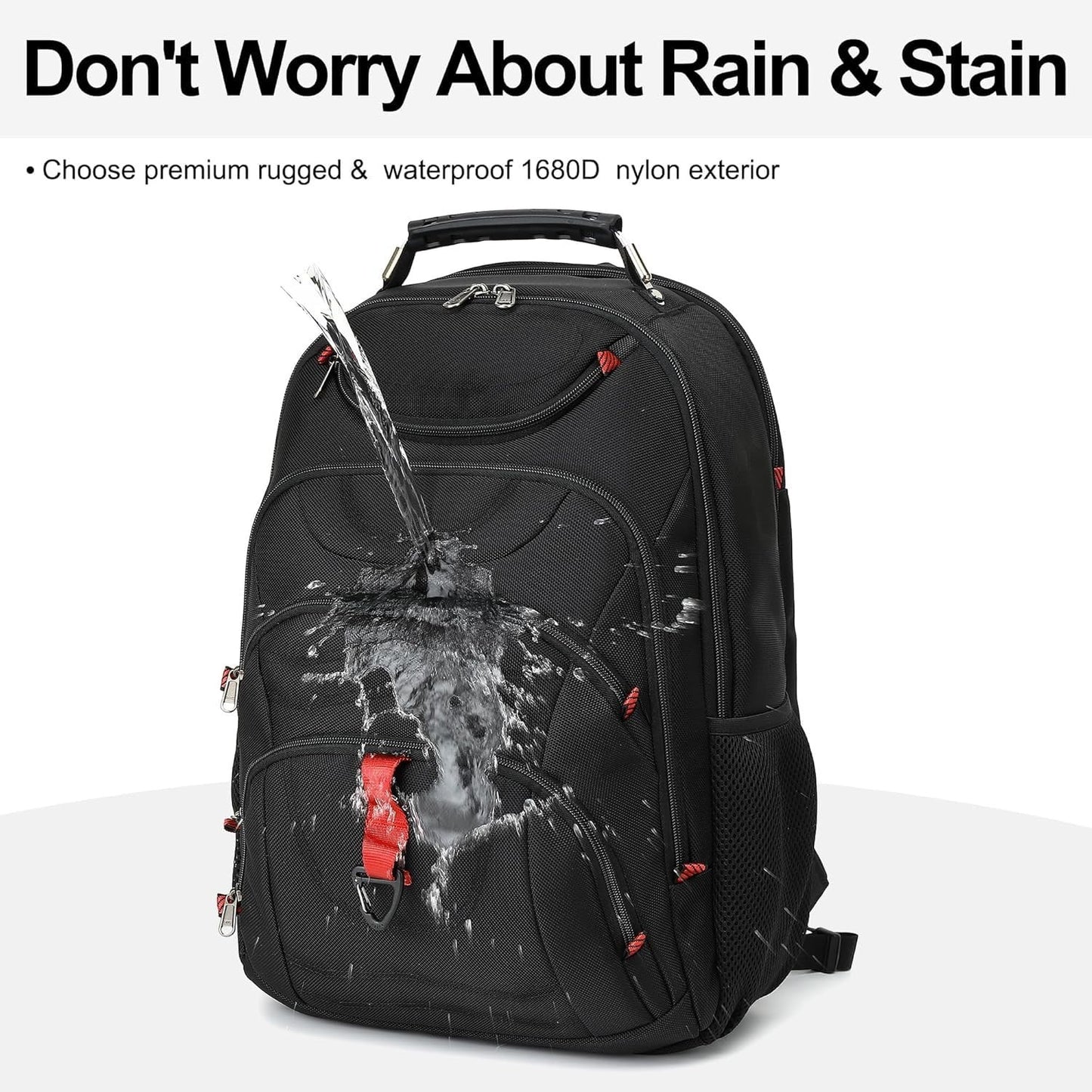 17.3" Waterproof Laptop Backpack with USB Port, Anti Theft Travel Bag for Work &5