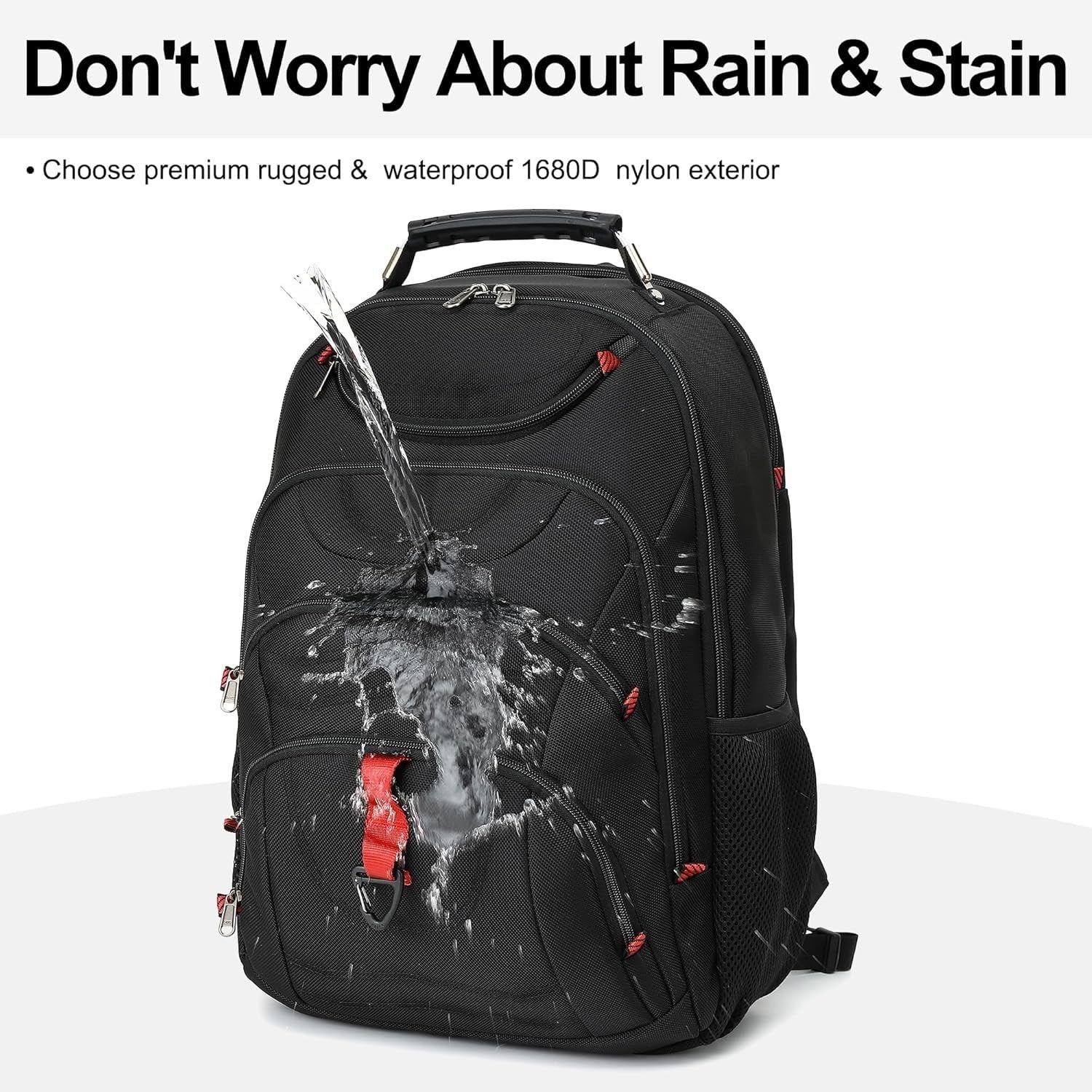 17.3" Waterproof Laptop Backpack with USB Port, Anti Theft Travel Bag for Work &5