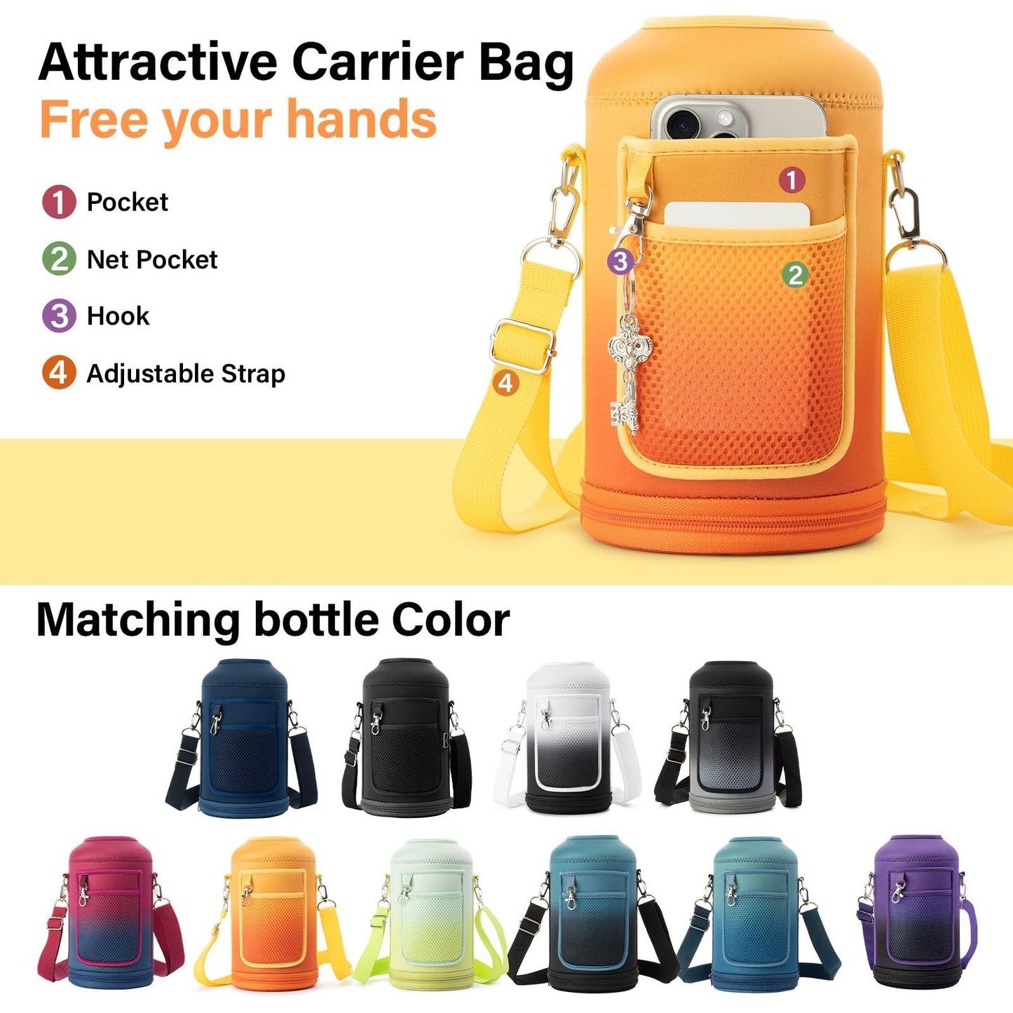 Insulated Gallon Water Bottle with Carrier Bag - Perfect for Outdoor Adventures4