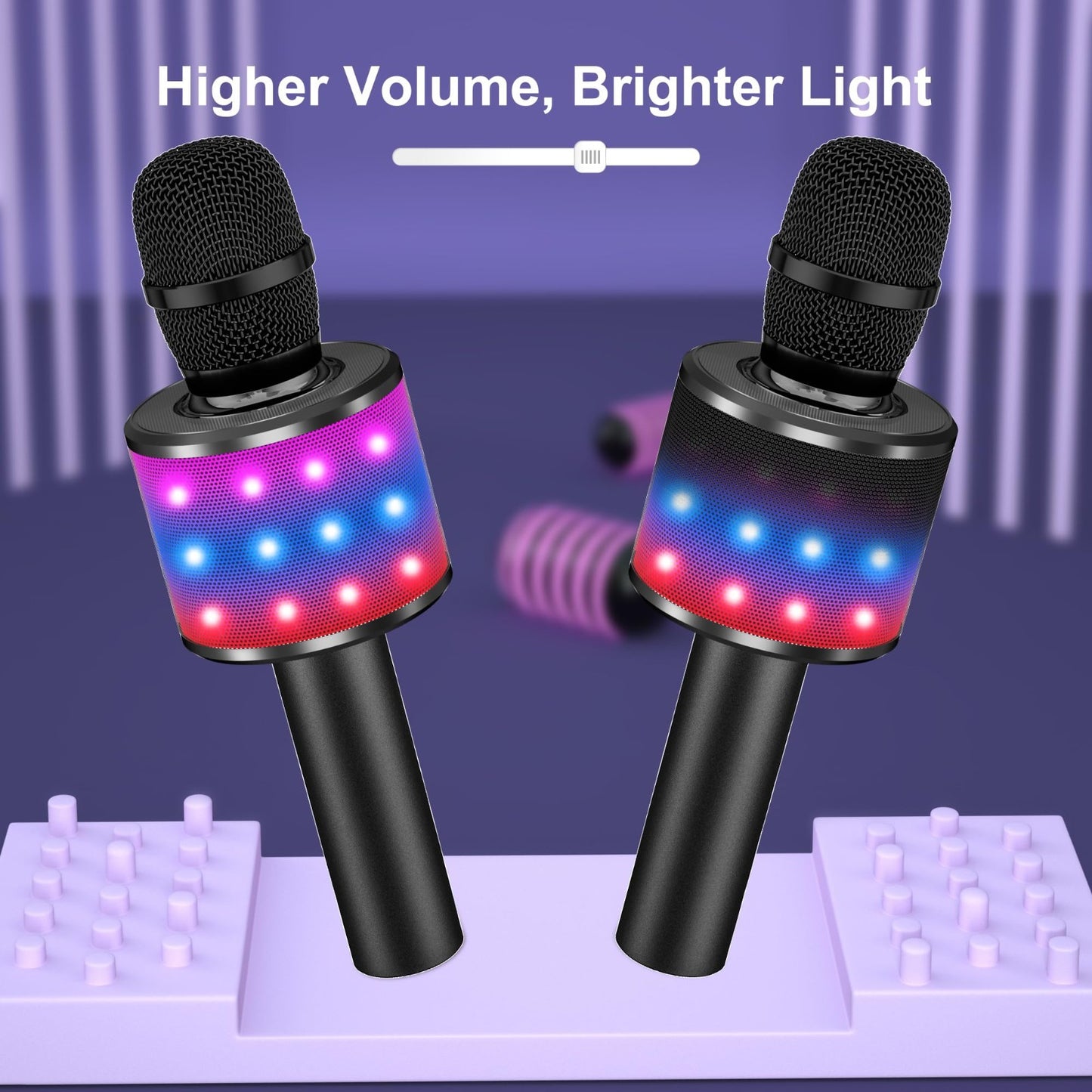 Wireless Karaoke Microphone for Kids & Adults   Bluetooth Mic with Disco Lights,4