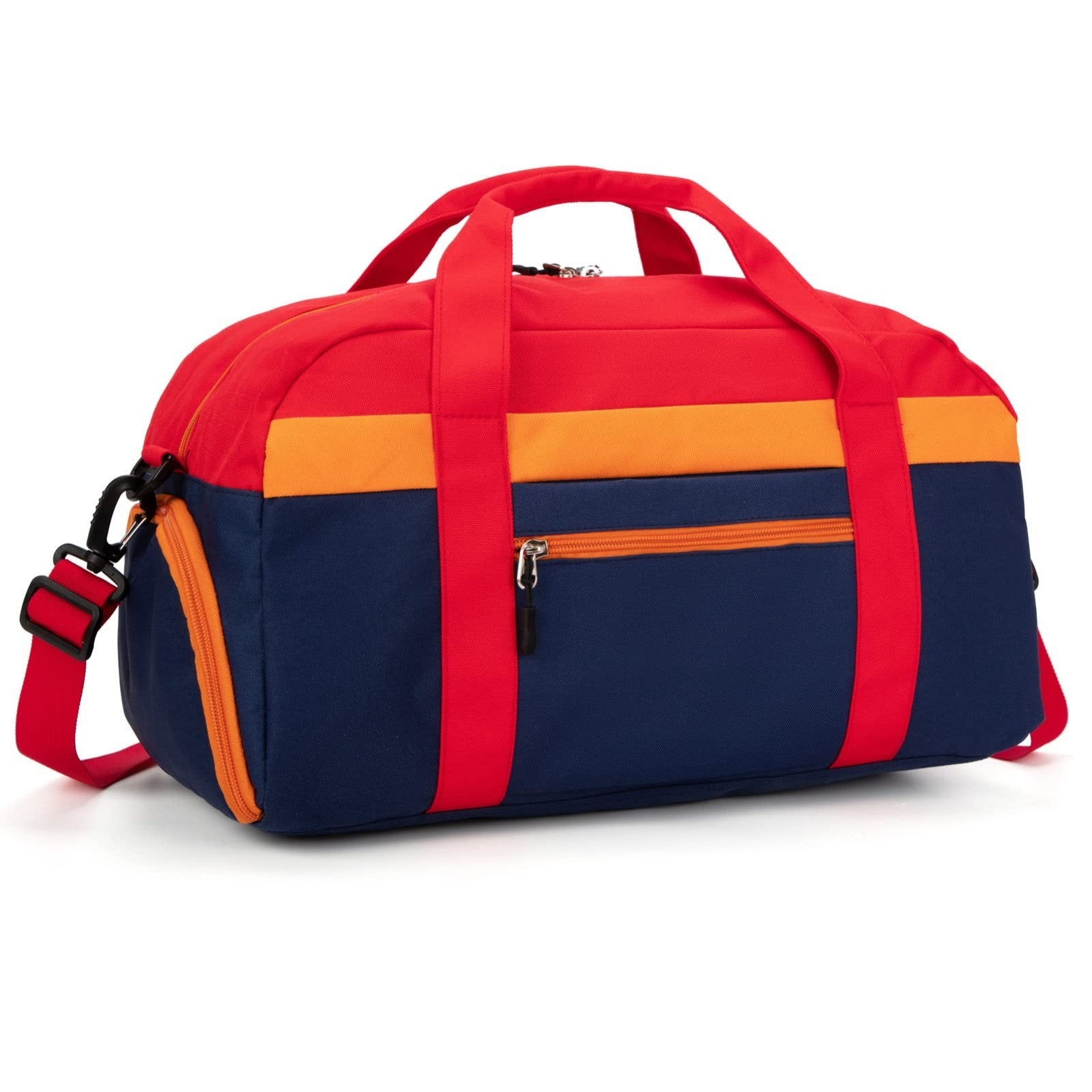 Kids 18" Duffle Bag - Navy Red, Perfect for Weekender, Sports, Overnight Travel1
