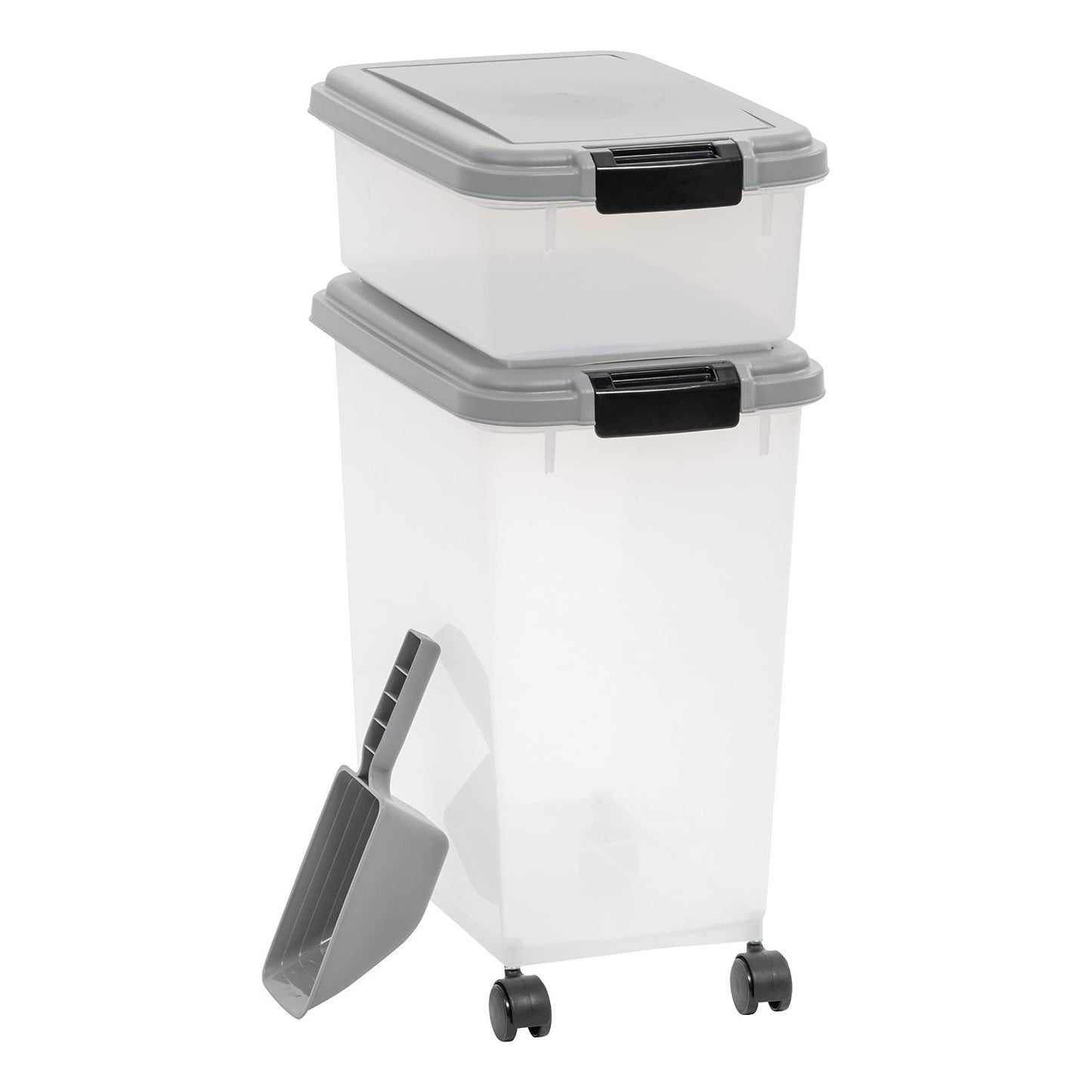Airtight Pet Food Storage Containers Combo - 3-Piece Set, BPA Free, Wheels, 33QT1