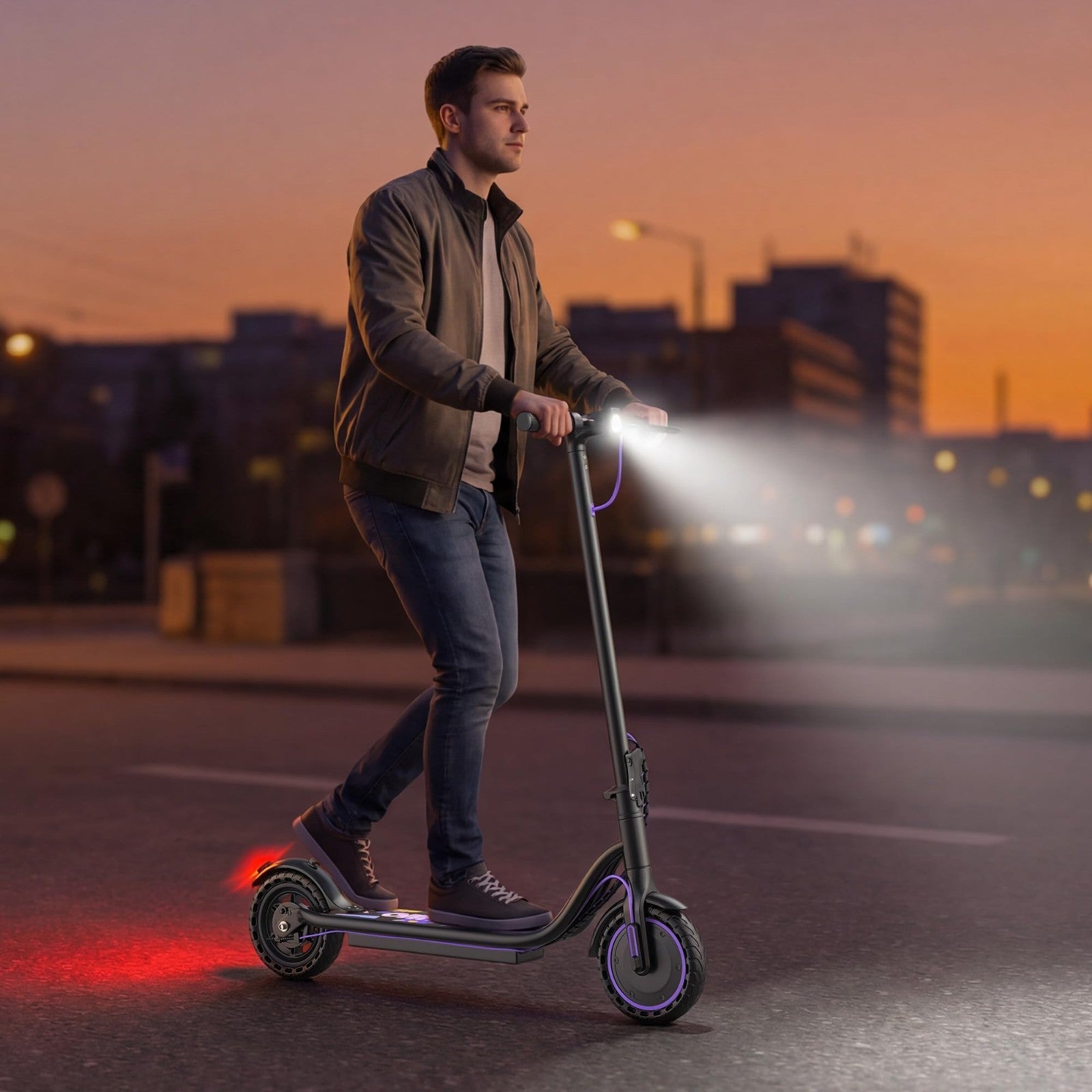 Powerful Electric Scooter 350W-500W, 9-22 MPH, 10-41 Mile Range, Foldable, Dual7