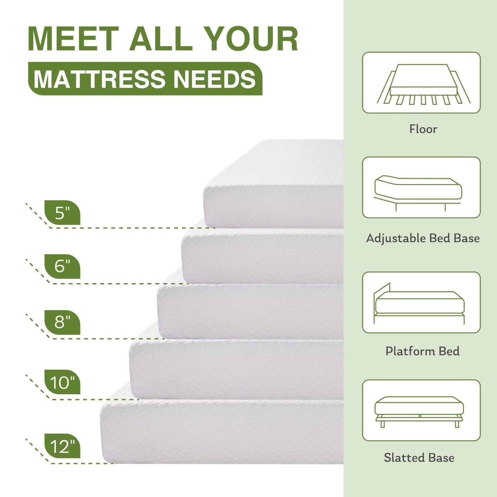 6" Twin Memory Foam Mattress for Kids   Cooling Gel, Pressure Relief, CertiPUR U7