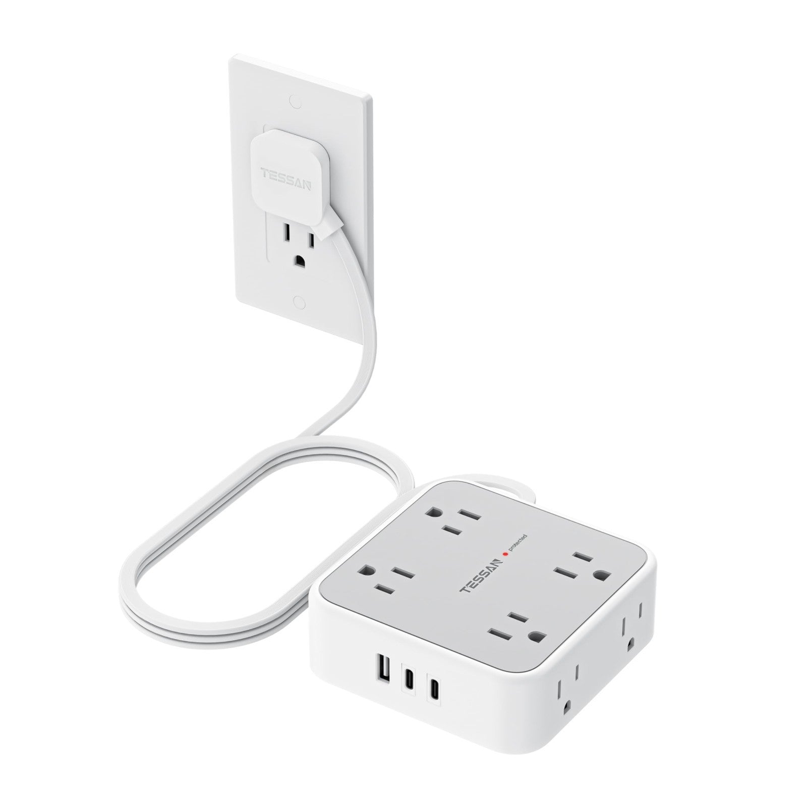 Surge Protector Power Strip 900J Protection, 5 Ft, 6 Outlets, Grey Color1