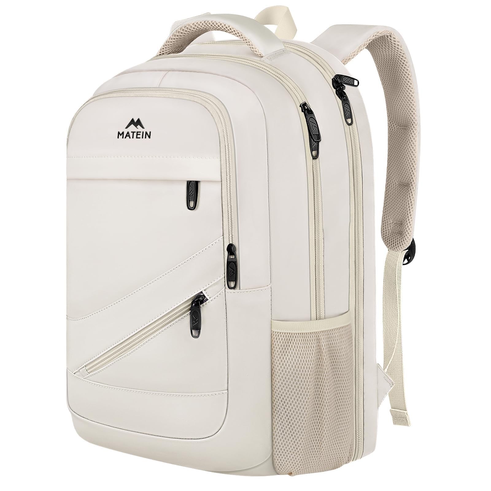 Large Capacity Beige Laptop Backpack for Women, TSA Friendly Travel Bag1