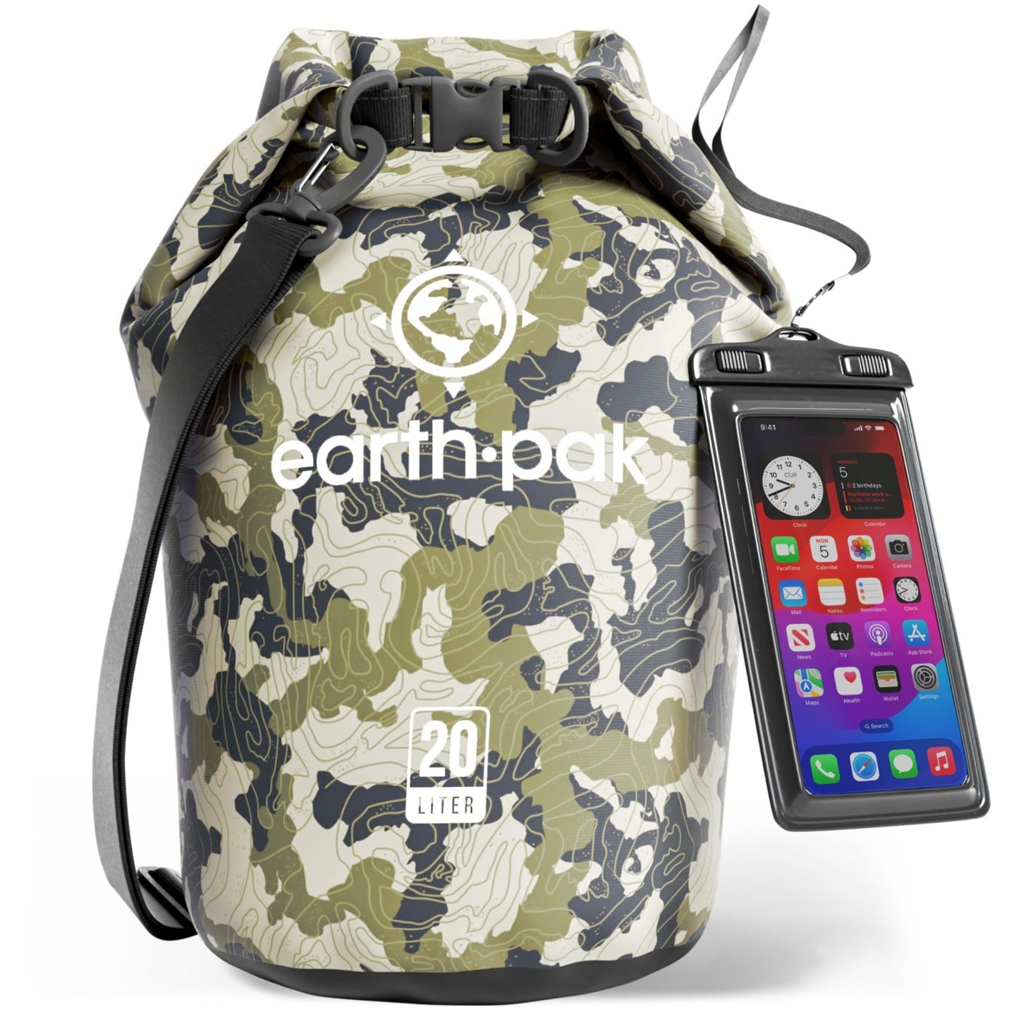 Waterproof Dry Bag Backpack   Roll Top Sack for Kayaking & Gear Storage, Phone C1