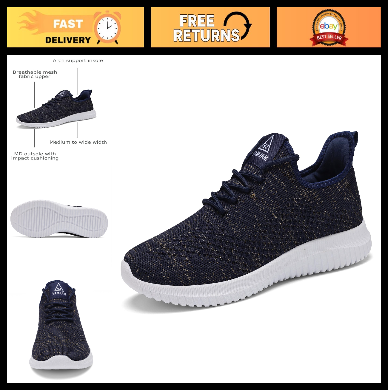 Ultra Lightweight Men's Running Shoes - Breathable Non-Slip Athletic Sneakers, C0