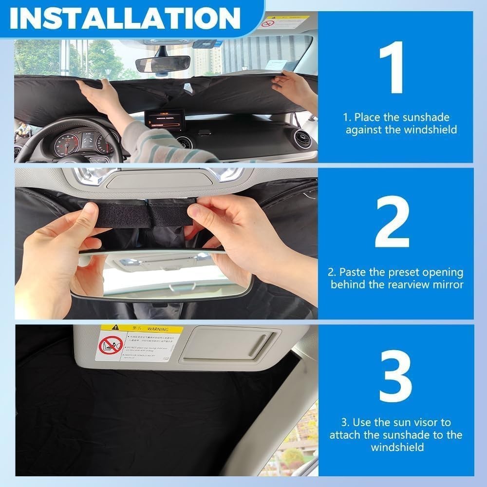 Car Windshield Sun Shade for Honda CRV 2023-2026 - Foldable Oxford Cloth Heat Bl4
