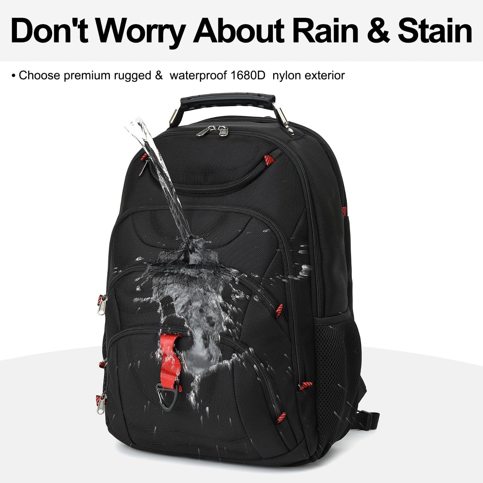 Waterproof 15.6" Laptop Backpack with USB Port, Anti Theft Travel Bag for Work &5