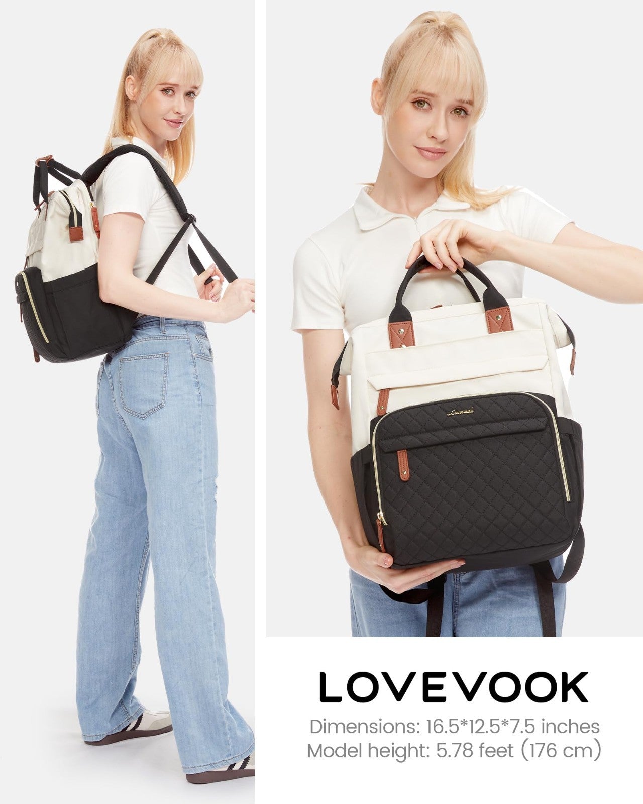 Waterproof 15.6'' Laptop Backpack for Women, Nurse & Teacher Work Bag, Travel Pu4