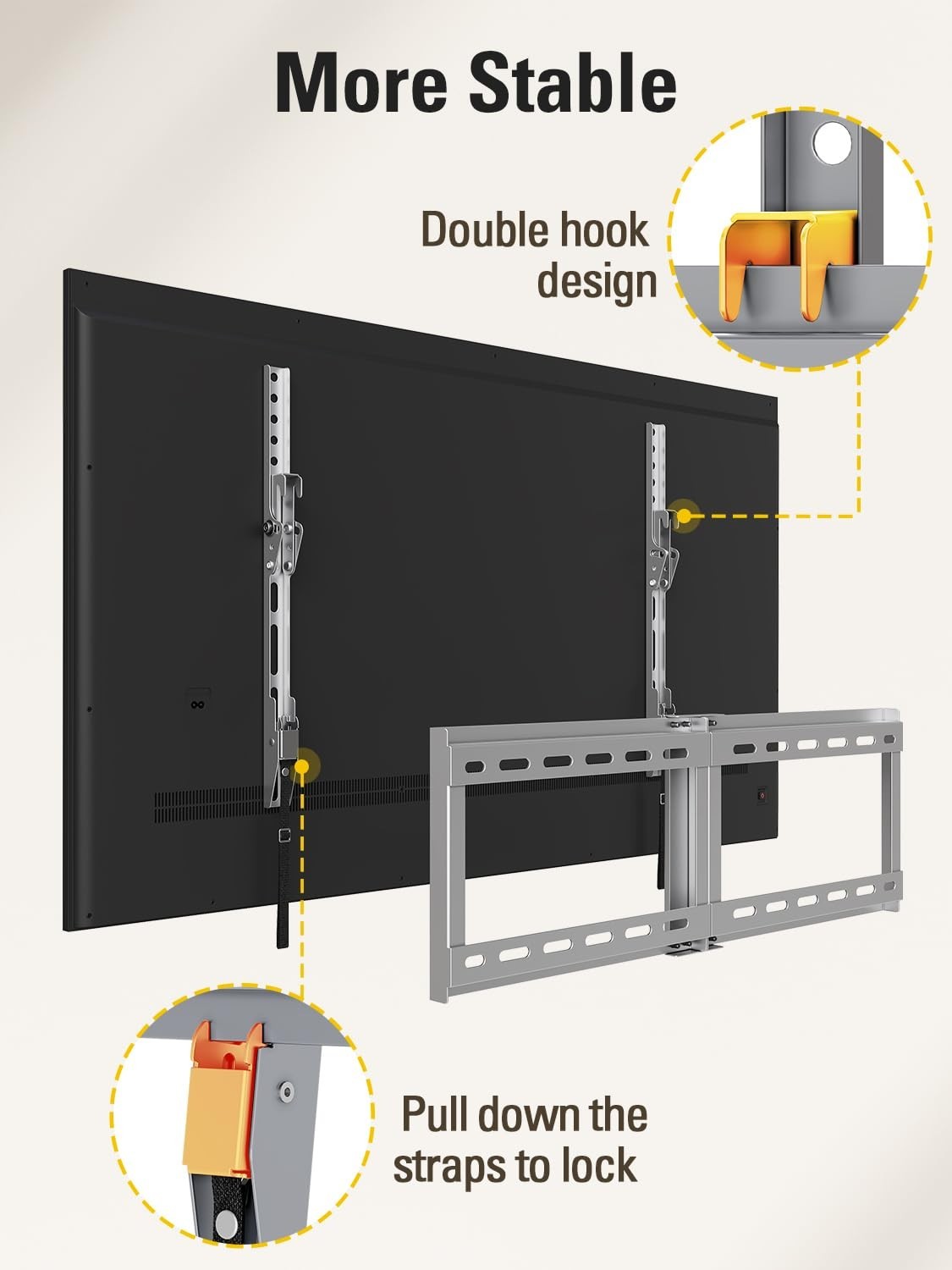 Universal Tilt TV Wall Mount for 37 75" TVs, Low Profile, Max VESA 600x400mm, 135