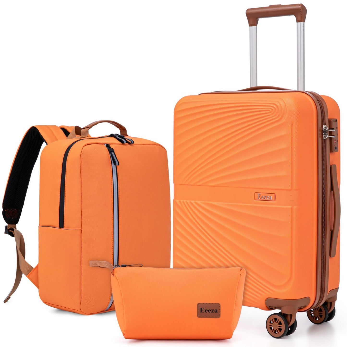 3-Piece Carry On Luggage Set - Lightweight ABS Hardshell, 360° Spinner Wheels, T1