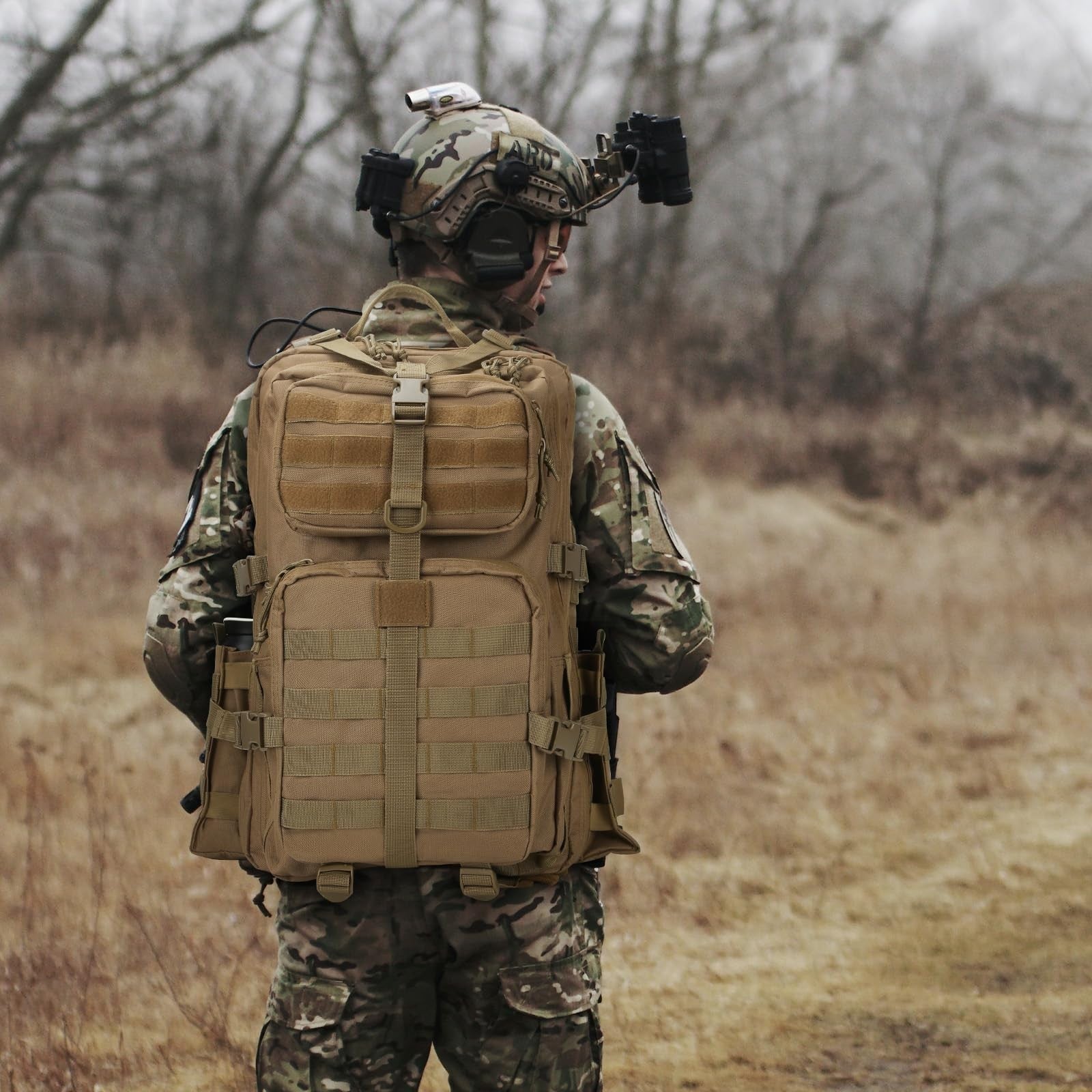 Tactical Military Backpack for Men   3 Day Survival Bag, Outdoor Gear, Tan2